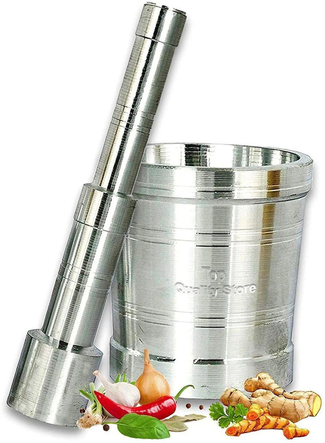 Image of Saathi SMALL ALUMINIUM OKHLI MUSAL / MASHER FOR HOME KITCHEN ONLY Aluminium Masher