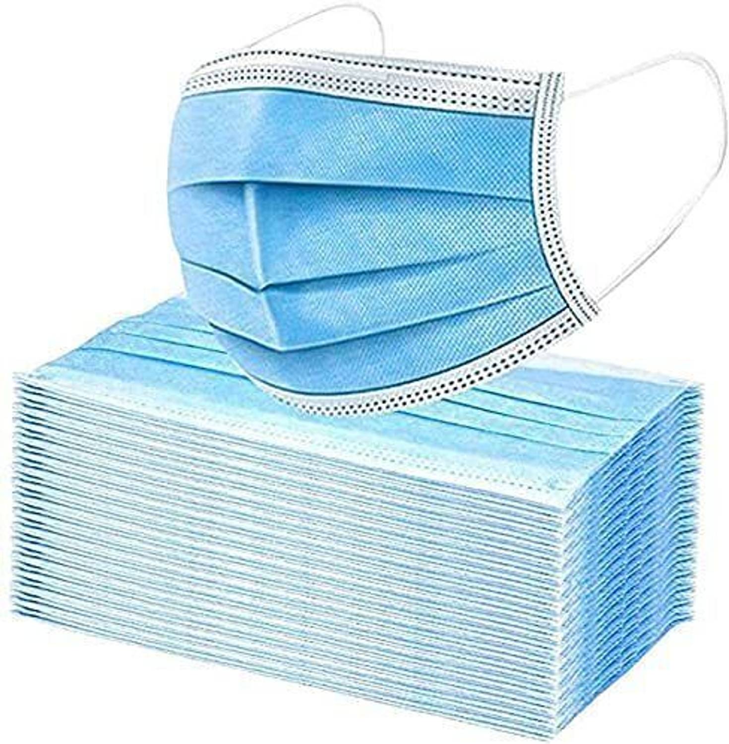 7SHIELD SURGICAL BLUE DISPOSABLE 3PLY MASK 100 PC Water Resistant, Non-Reusable, Non-Washable Surgical Mask With Melt Blown Fabric Layer