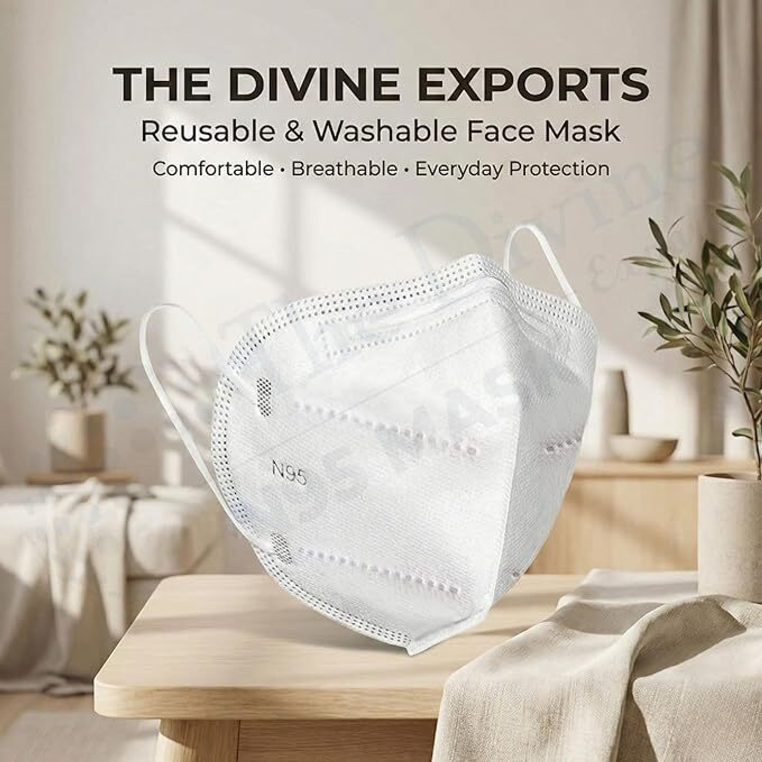 Image of The Divine Exports N95 Mask N95 white var10 Reusable, Washable