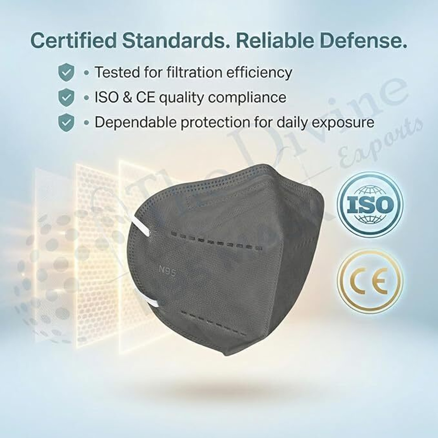 Image of The Divine Exports N95 Grey var25 Reusable, Washable