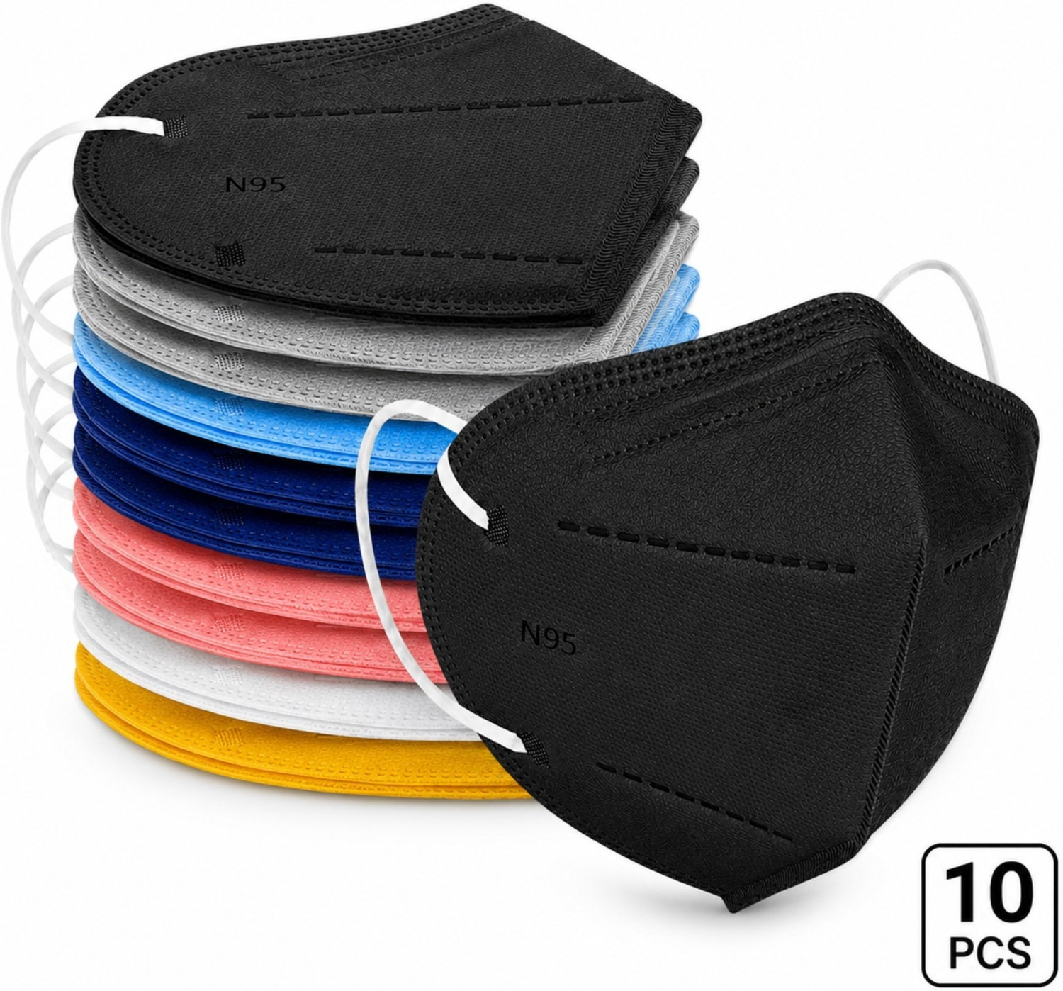 Image of The Divine Exports N95 Face Mask for Dust, Pollution & Daily Protection N95 10pcs Reusable, Washable