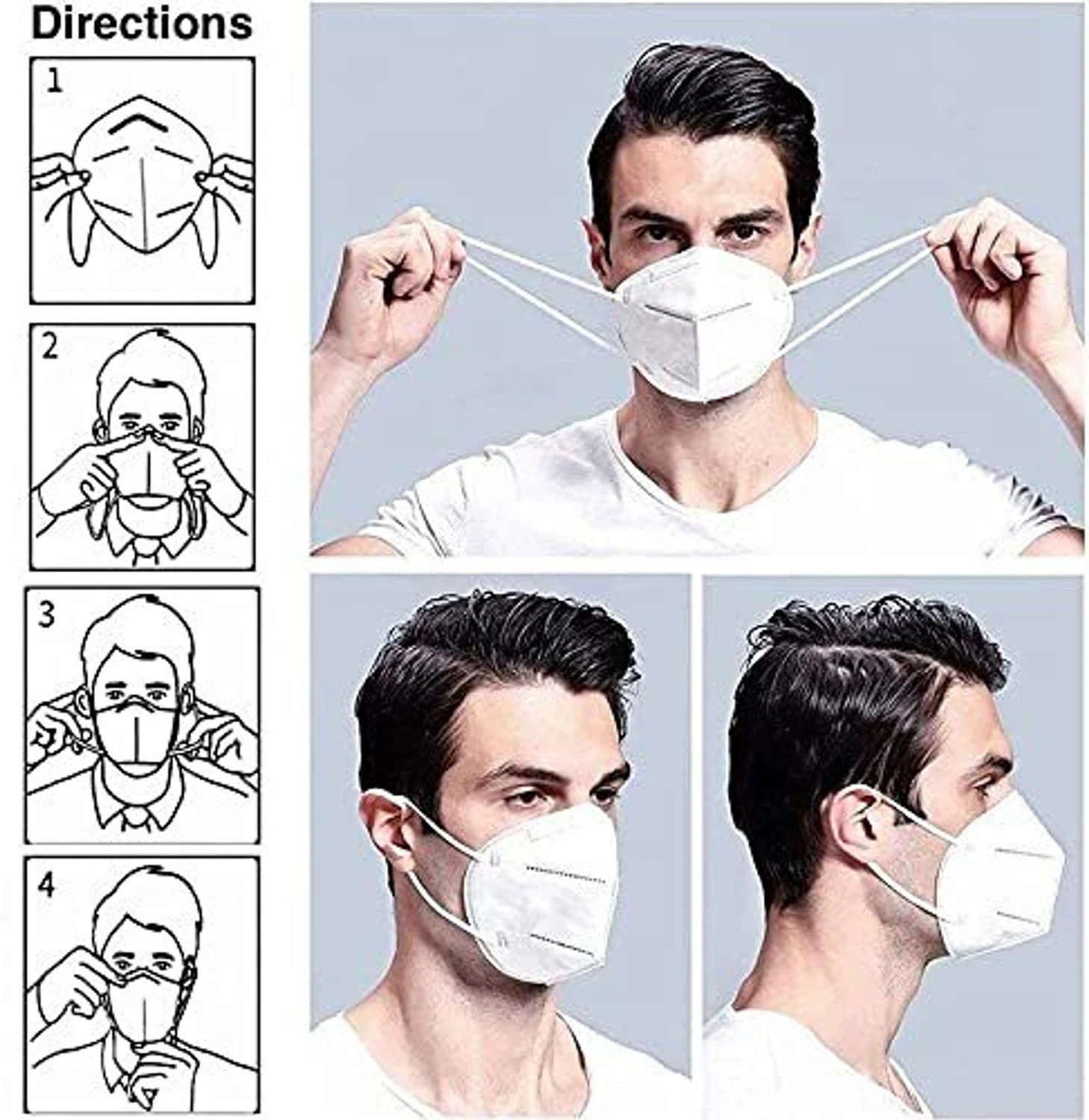 Image of The Divine Exports N95 Pollution Mask N95 white var60 Reusable, Washable