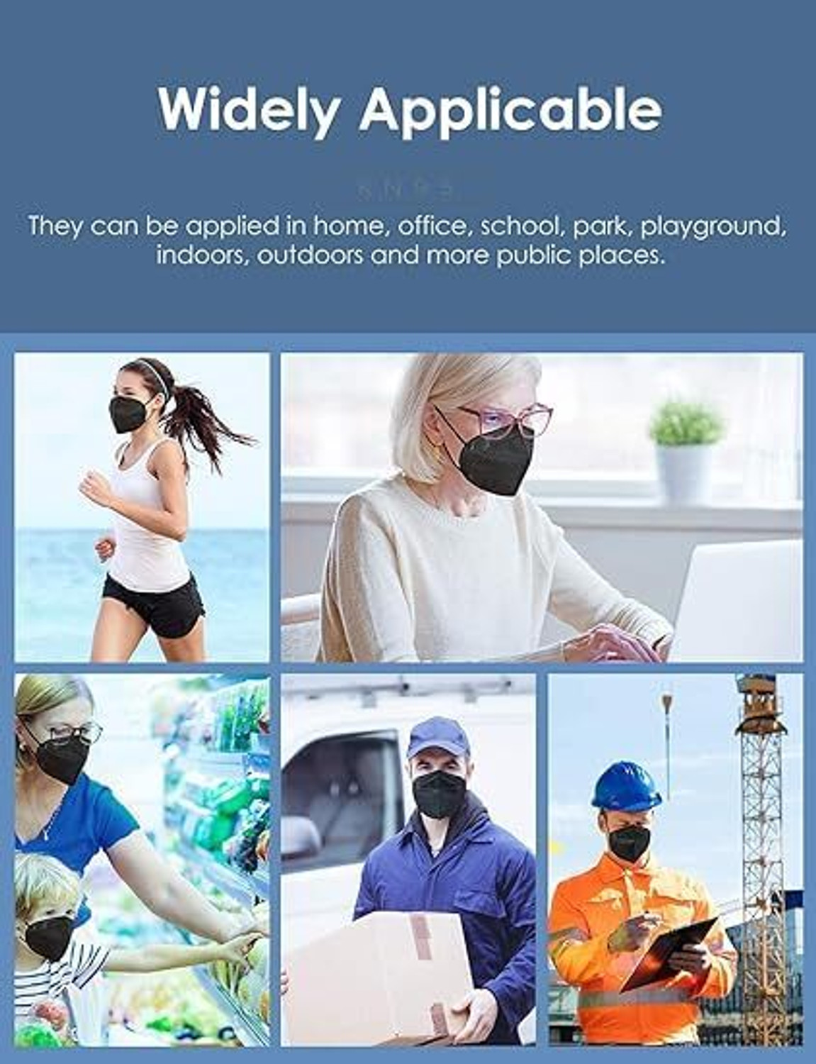 Image of Vaghani N95 Mask Respirator 5 Layer Breathable Primium Black Mask N95 /KN95 Reusable 5 Layer mask for Men ,Women(Black, Free Size, Pack of 80) Reusable, Washable, Water Resistant Surgical Mask With Melt Blown Fabric Layer