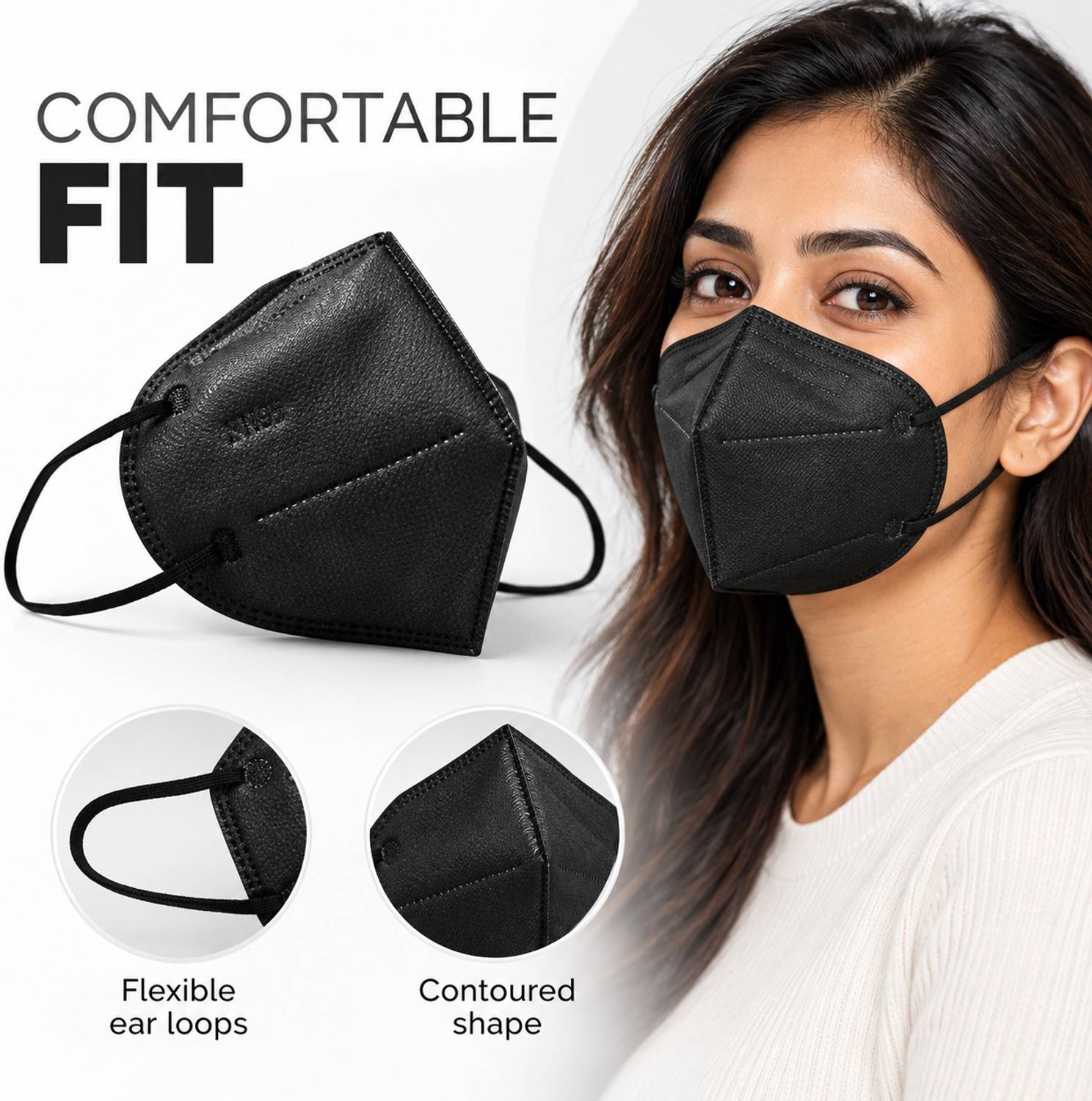 7SHIELD Black N95 Medical Mask High-Performance Healthcare and