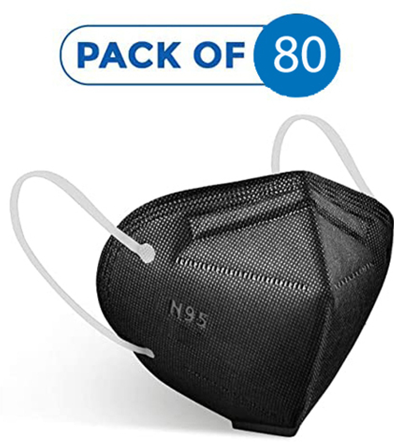 Image of Vaghani N95 Mask Respirator 5 Layer Breathable Primium Black Mask N95 /KN95 Reusable 5 Layer mask for Men ,Women(Black, Free Size, Pack of 80) Reusable, Washable, Water Resistant Surgical Mask With Melt Blown Fabric Layer
