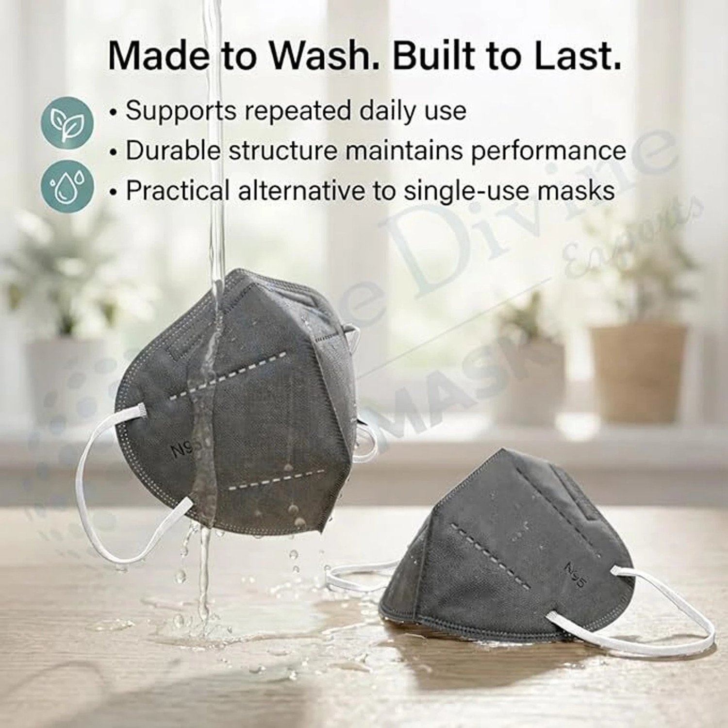 Image of The Divine Exports N95 Grey var20 N95 Mask Reusable, Washable