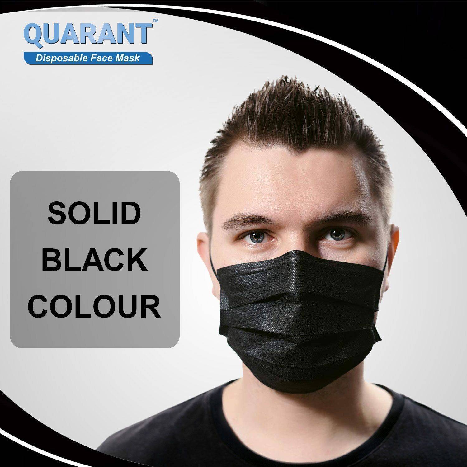 定価25000円　フレックス用 ブラックフェイスマスク SF-2BD-HD QUARANT 3 Ply Black Surgical Face Mask with Nose Clip & Travel