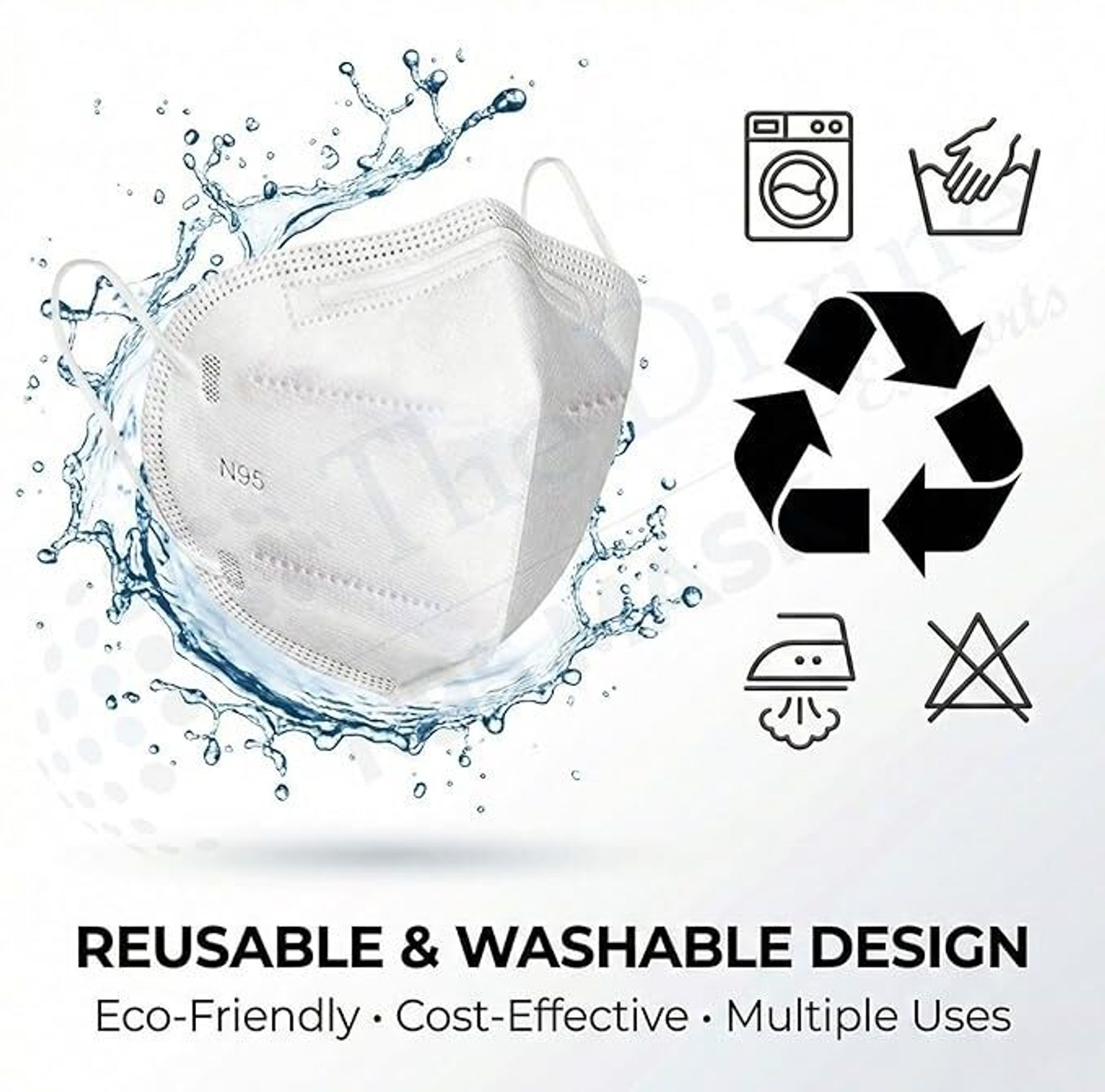 Image of The Divine Exports N95 Mask N95 white var10 Reusable, Washable