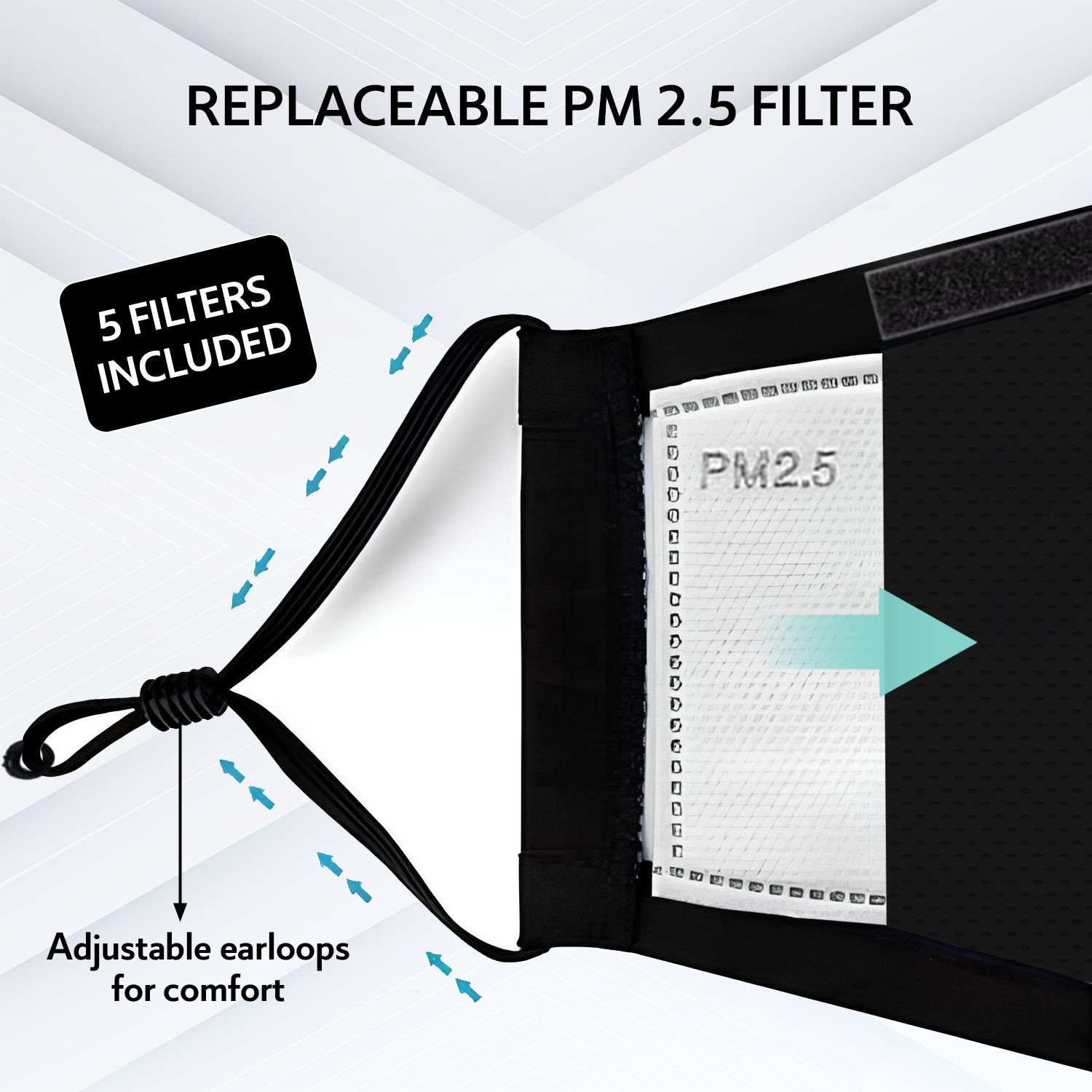 Image of QUARANT N99 Anti-Pollution Cloth Mask with 5 Carbon PM 2.5 Filters & 5 Nose Foam Strips N 99 Reusable Cloth Mask With Melt Blown Fabric Layer
