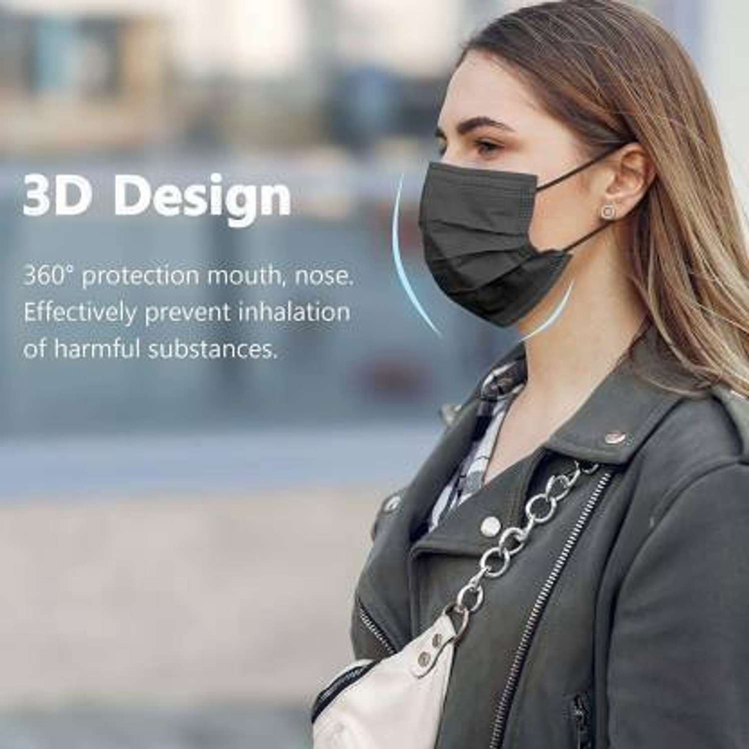 Image of Vaghani 200Pcs With Pin Black and Blur 3 Ply Pharmaceutical Surgical Mask with 3 Layer 3 Ply Surgical Mask (200 Pcs ( Black +Blue)) Surgical Mask With Melt Blown Fabric Layer