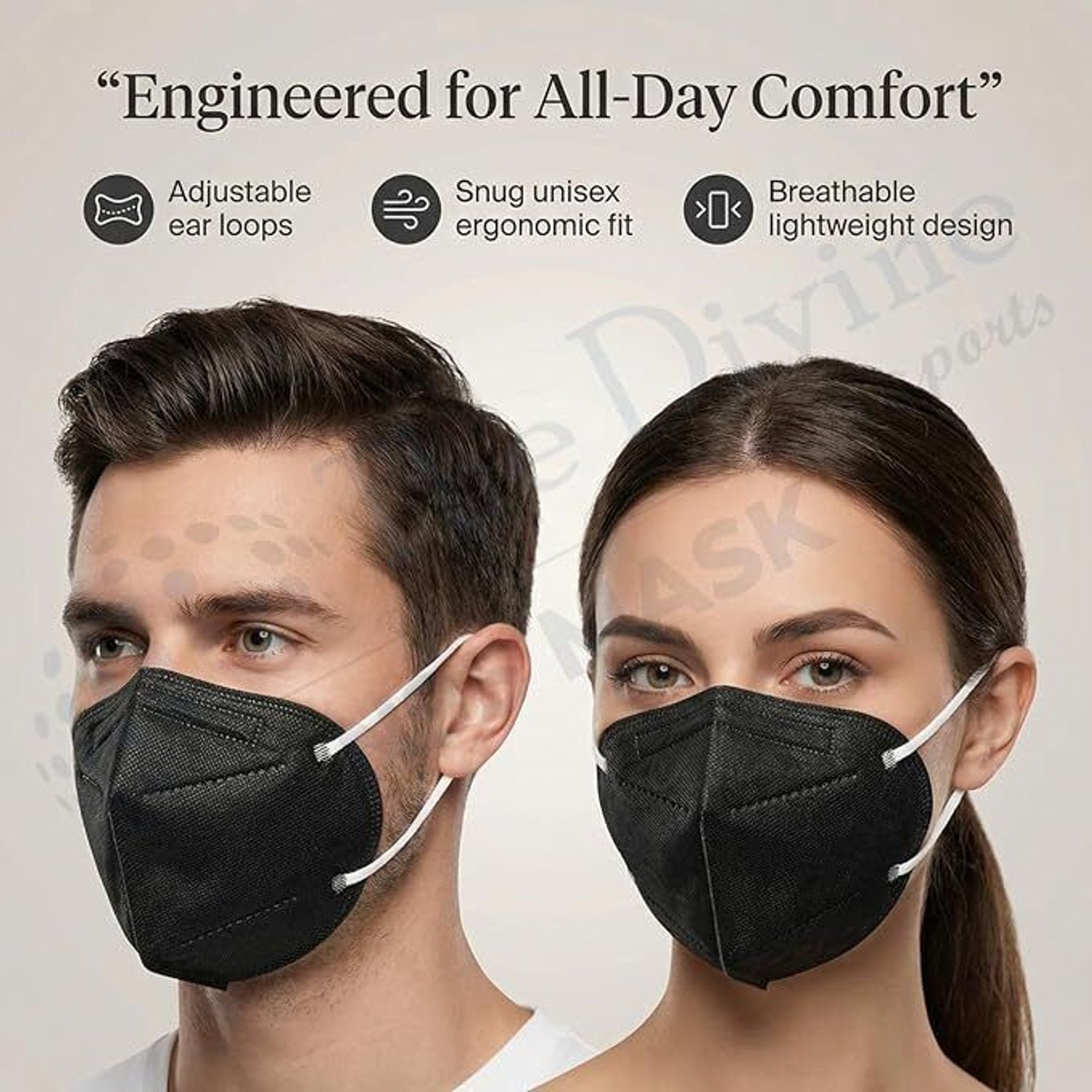 Image of The Divine Exports N95 Mask Premium N95 Face Mask for Dust, Pollution & Daily Protection Reusable, Washable