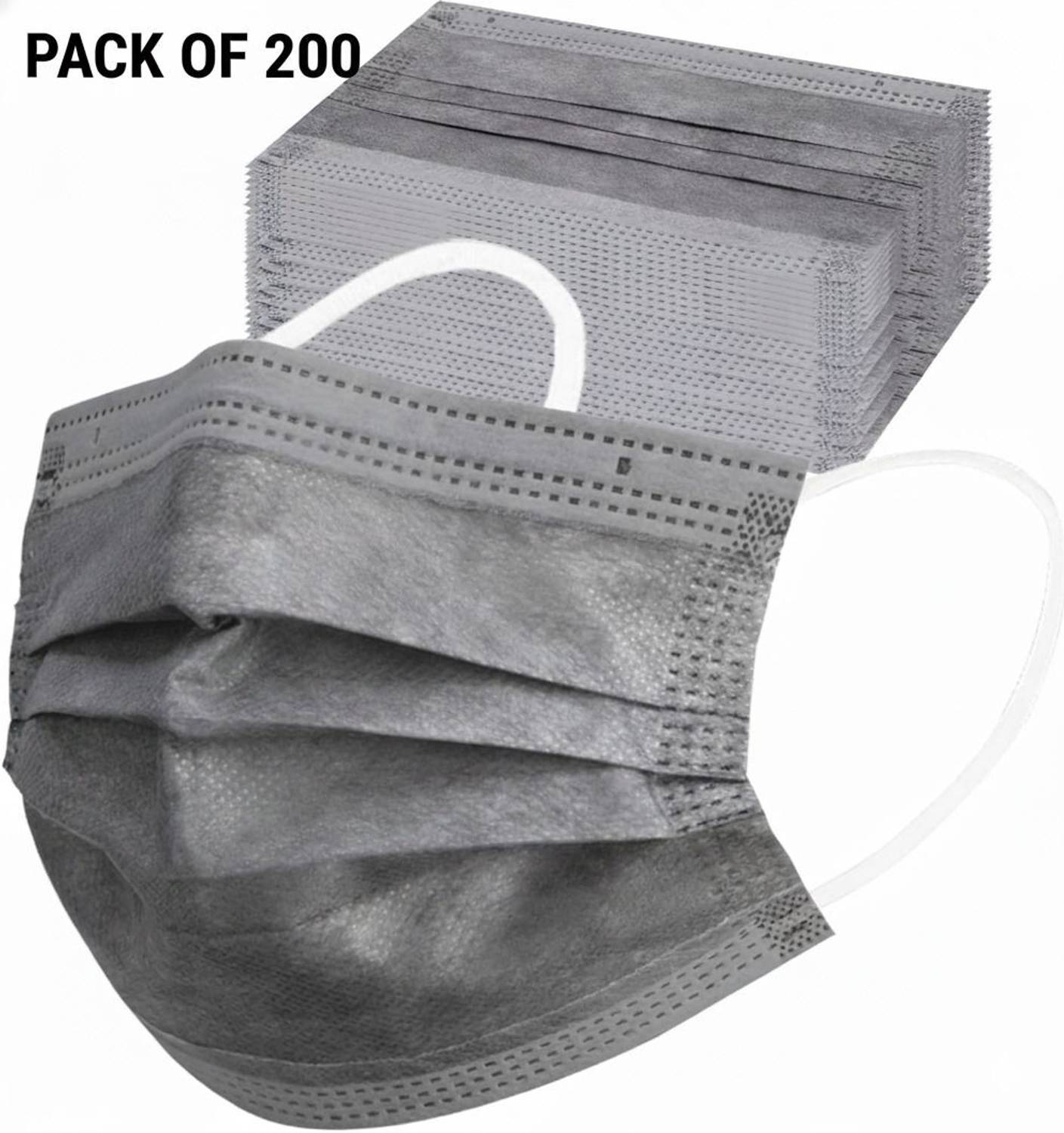 7SHIELD 200 PP GREY Water Resistant, Non-Washable, Non-Reusable Surgical Mask With Melt Blown Fabric Layer