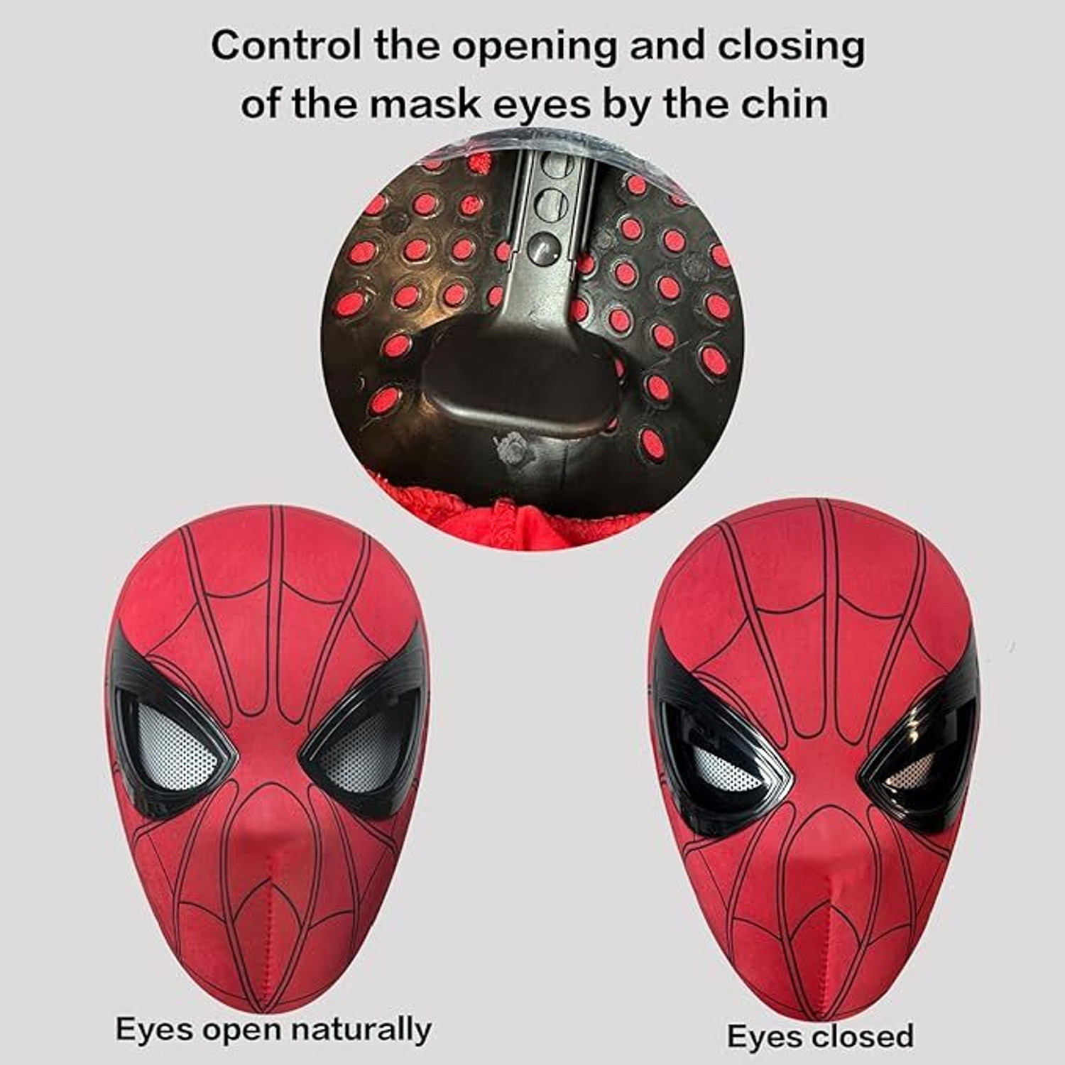 Image of SHOPOGENIX Superhero Spider Costume Mask with Moving Eyes,Stretchable Costume Mask Party Mask