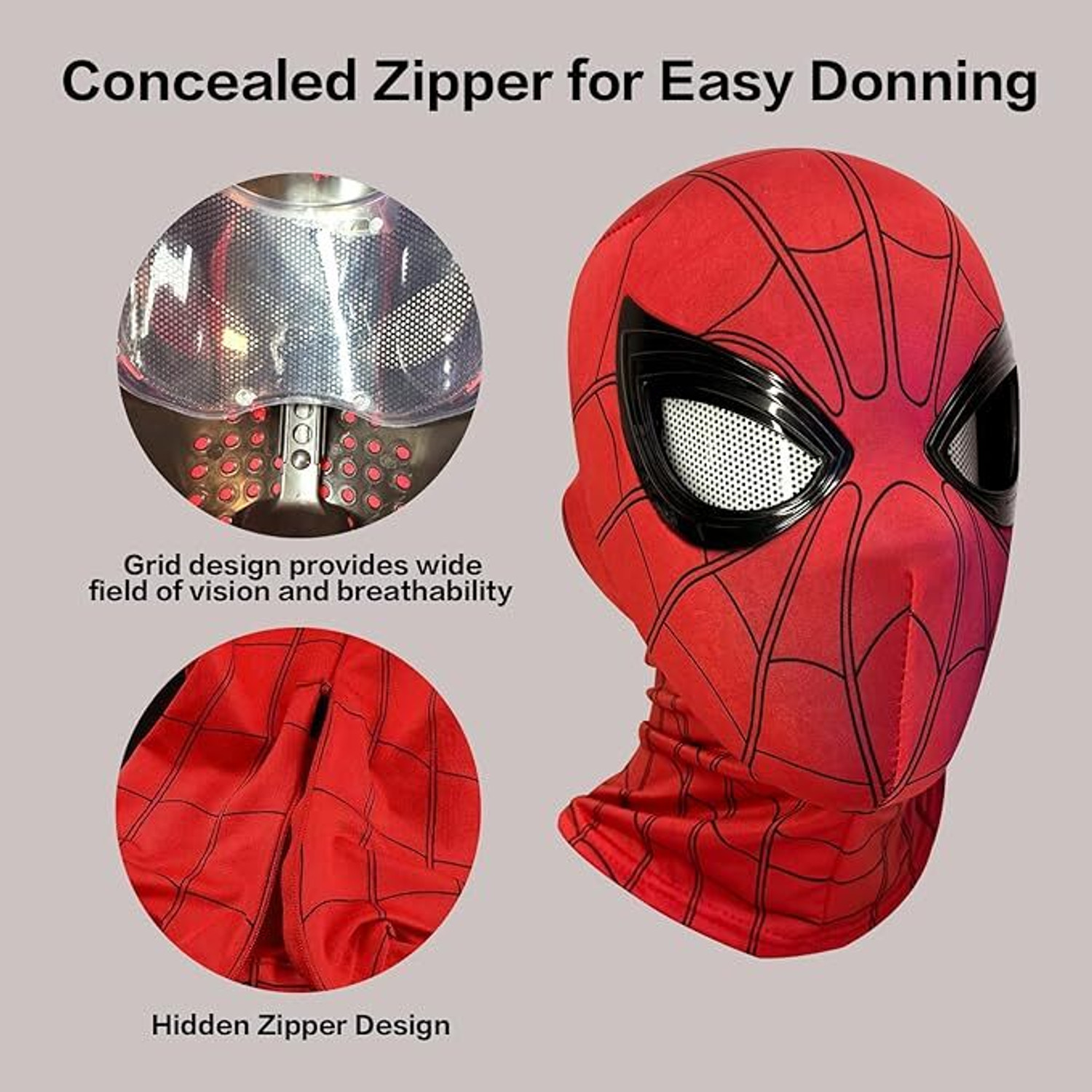 Image of Wengonvila Kids Spider-Style Superhero Mask with Blinking Eyes - Fun Costume Gift Party Mask