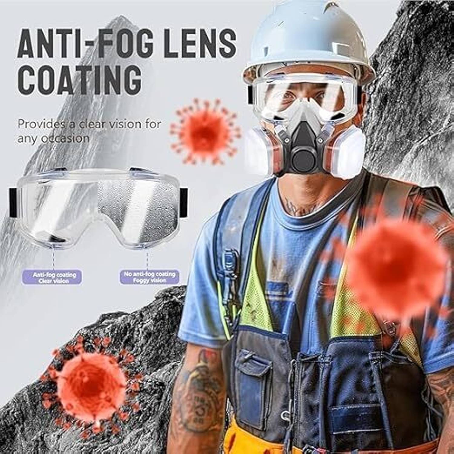 Trending Full Face Respirator Mask with Goggles - Image 5