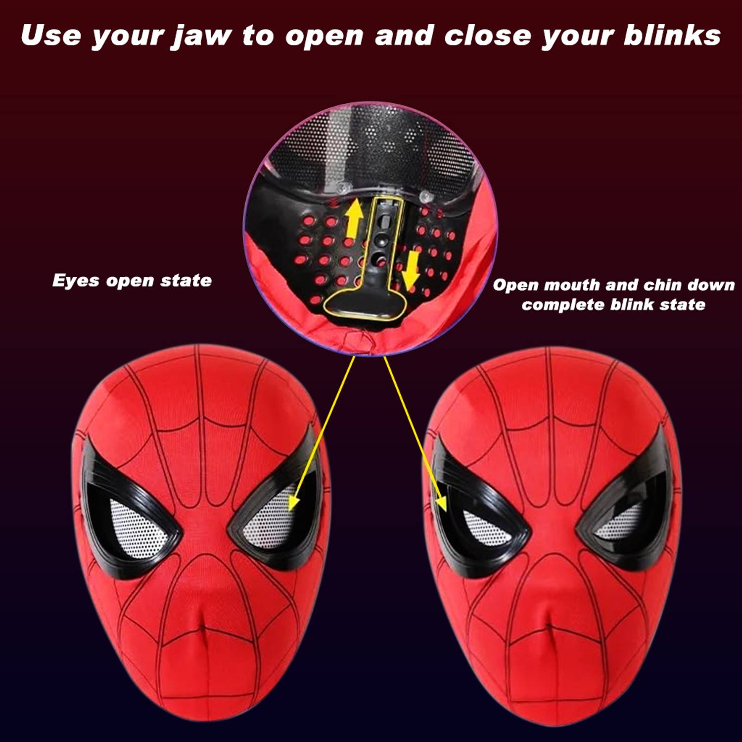 PROBEROS 3D Superhero Mask with Blinking Eyes - Image 3