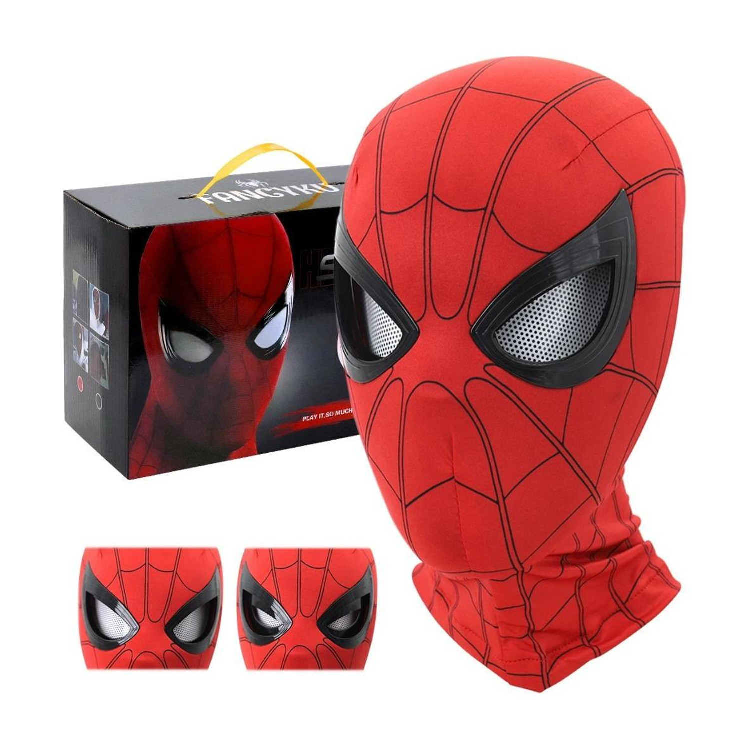 WATER FOUNTAIN 3D Superhero Mask with Blinking Eyes Jaw Motion Headgear for Cosplay Adults Kids Party Mask