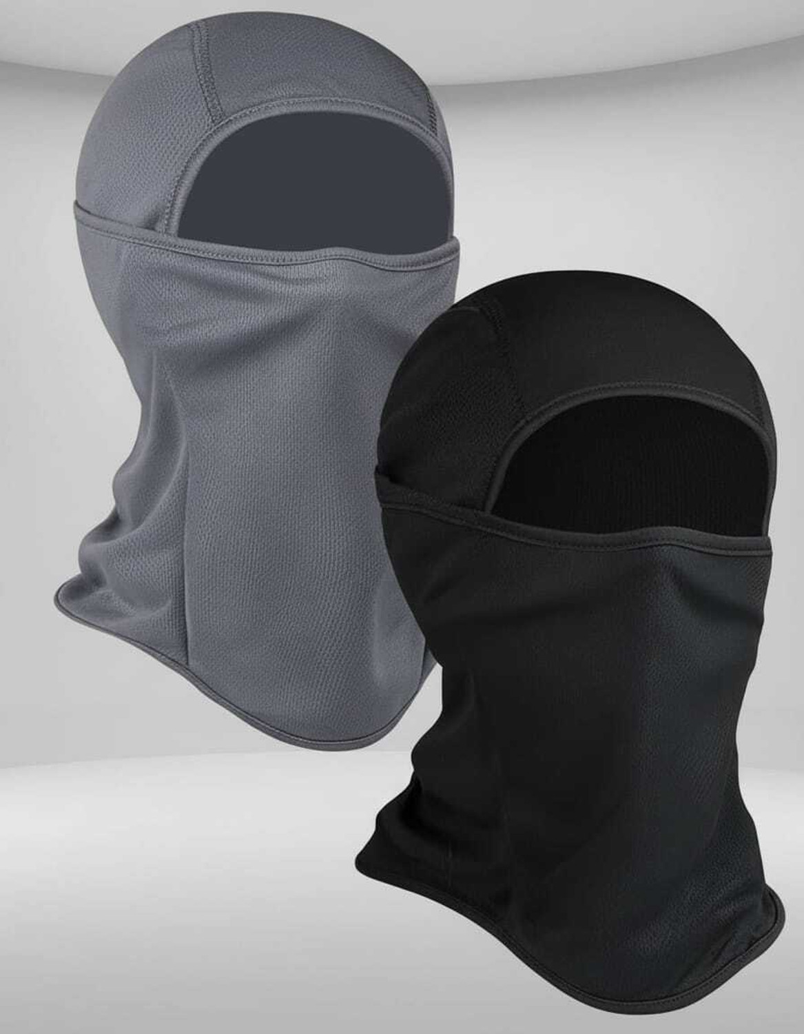 Image of DASILEA RideSafe NeckShield Set Decorative Mask (Black, Grey, Pack of 2)