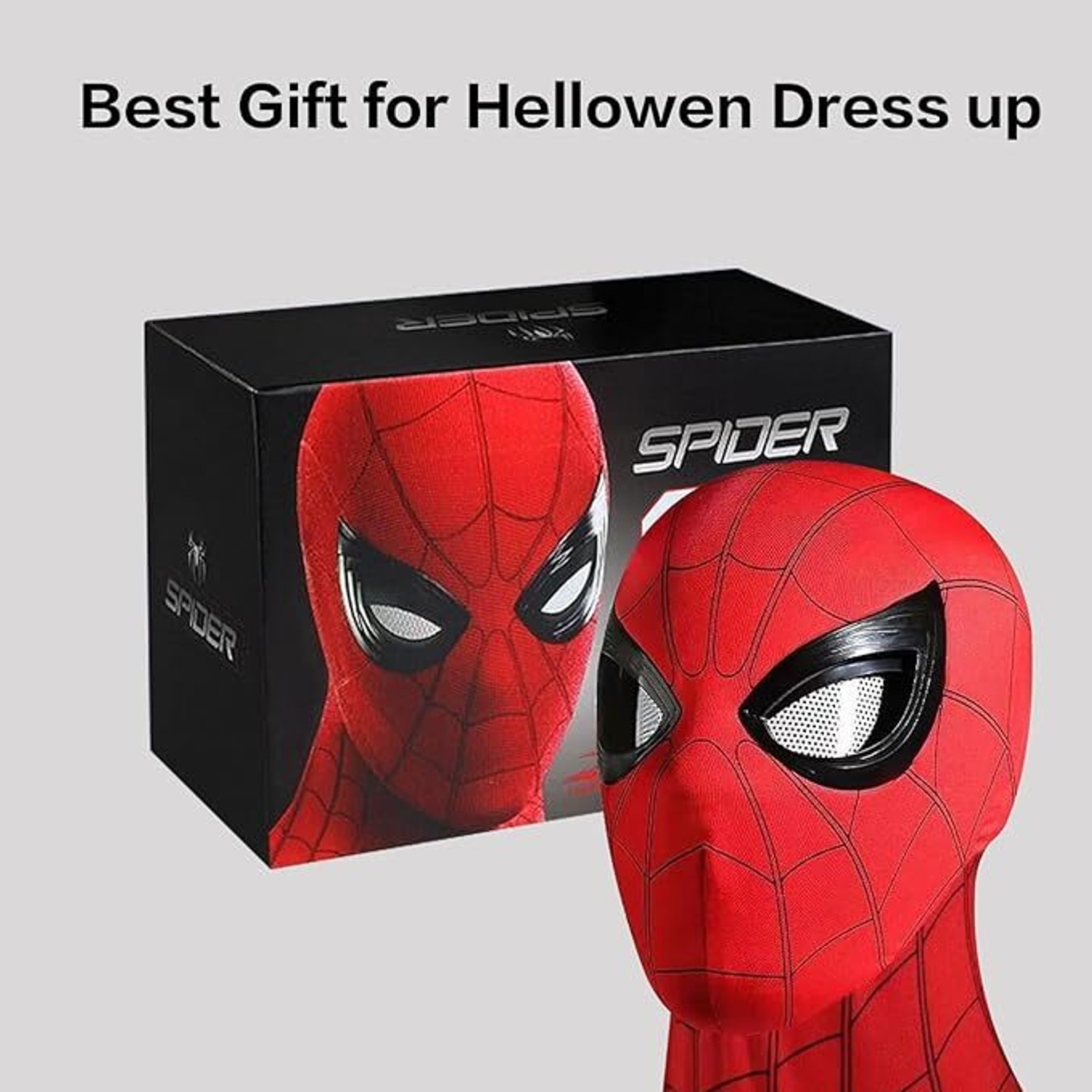 Image of SHOPOGENIX Superhero Spider Costume Mask with Moving Eyes,Stretchable Costume Mask Party Mask