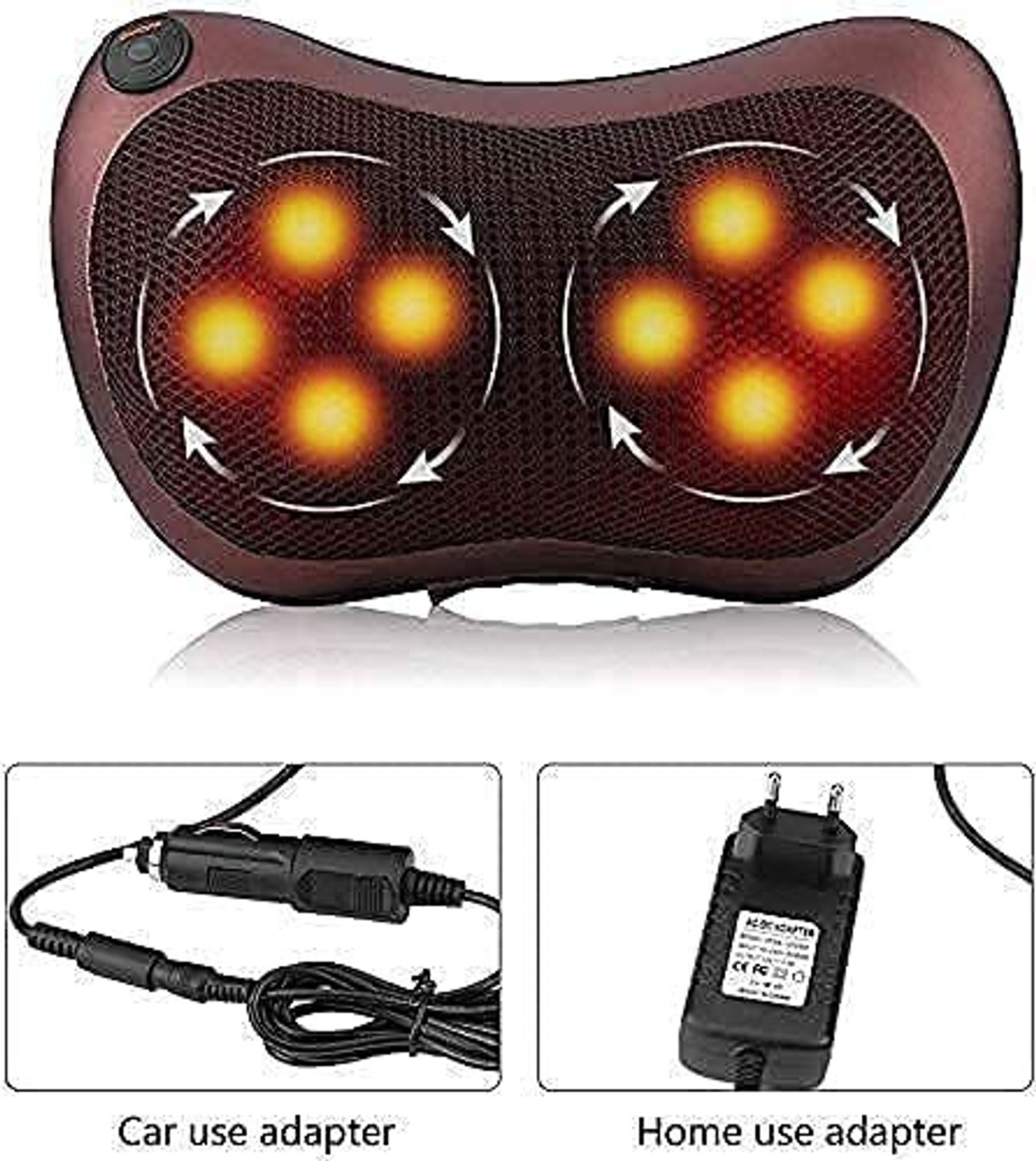 Image of acuwellness Shiatsu Back and Neck Massager with Heat - 3D Deep Tissue Massage Pillow for Neck, Back & Shoulders Pain Relief, Portable Ergonomic Design Electric Massager (Black)