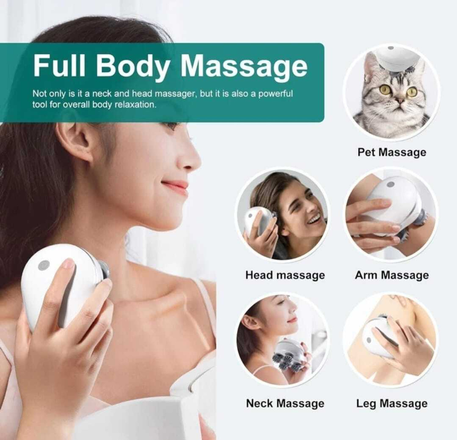 Image of Arshika enterprises Head Massager Vibrating Machine 4 Heads Electric Scalp and Body Electric Massage Bed