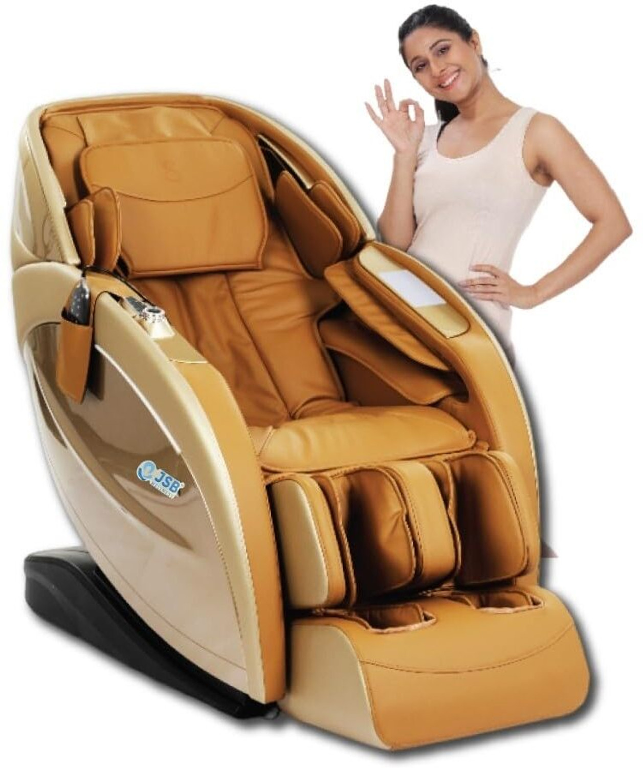 Image of JSB MZ08 Massage Chair Recliner Zero Gravity for Home Stress Relief (Gold Brown) Massage Chair