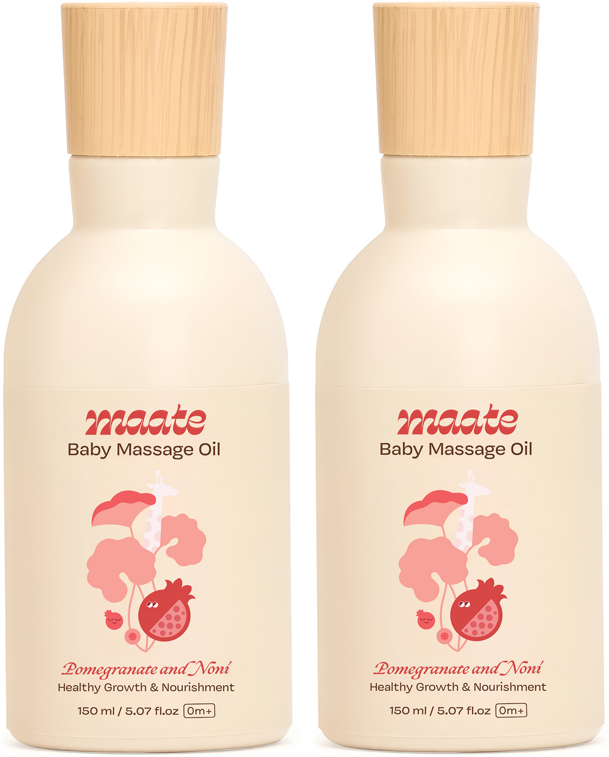 Image of MAATE Baby Massage Oil | Enhances Muscle Strength | Pomegranate Seed Oil (Set of 2)