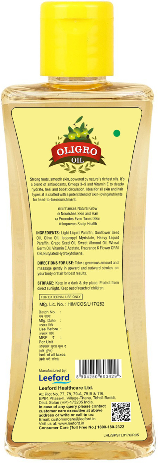 Image of Oligro Body Massage Oil with Vitamin E | Boosts Blood Circulation & Reduces Pain