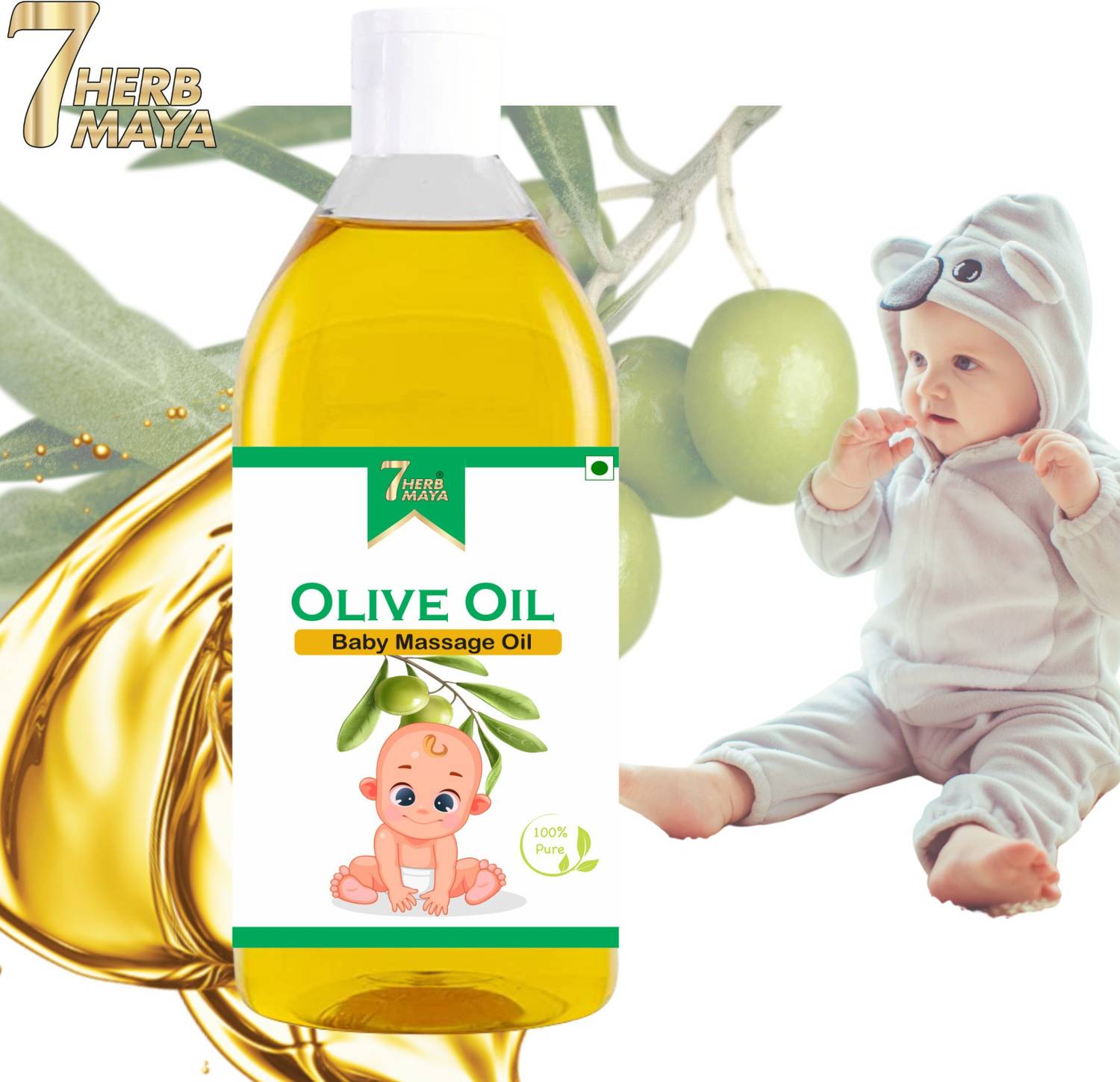7Herbmaya JAITUN TAIL Olive oil Improves Skin Health Keeps Hair Healthy