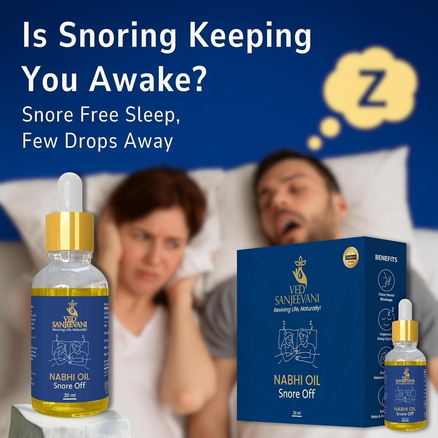 Image of Ved Sanjeevani Snore Care Nabhi Oil | Men & Women |100% Natural