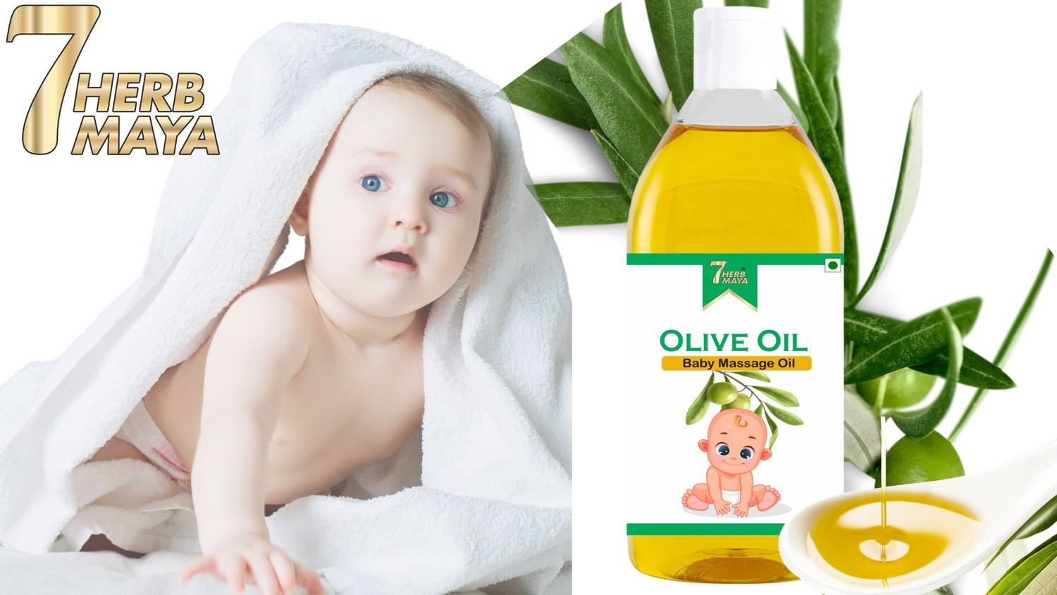 7Herbmaya Extra light olive oil jaitun tail hair & skin oil for
