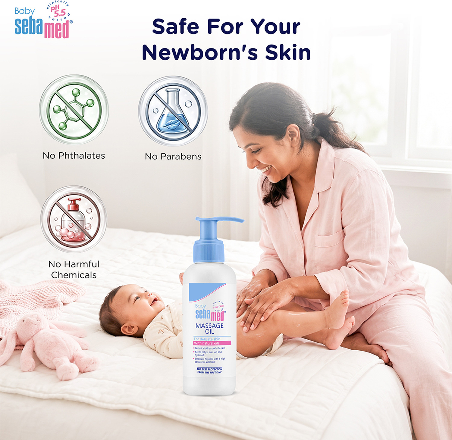 Image of Sebamed Baby Massage Oil| With Soya Oil|Non- greasy|Ideal for newborn
