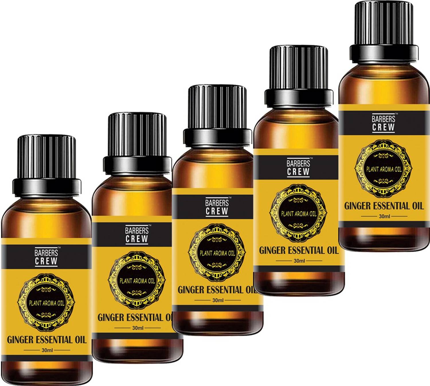Barbers Crew Drainage Ginger Oil for Belly Fat for Belly Fat Loss Oil-30ml-5-Bottle-