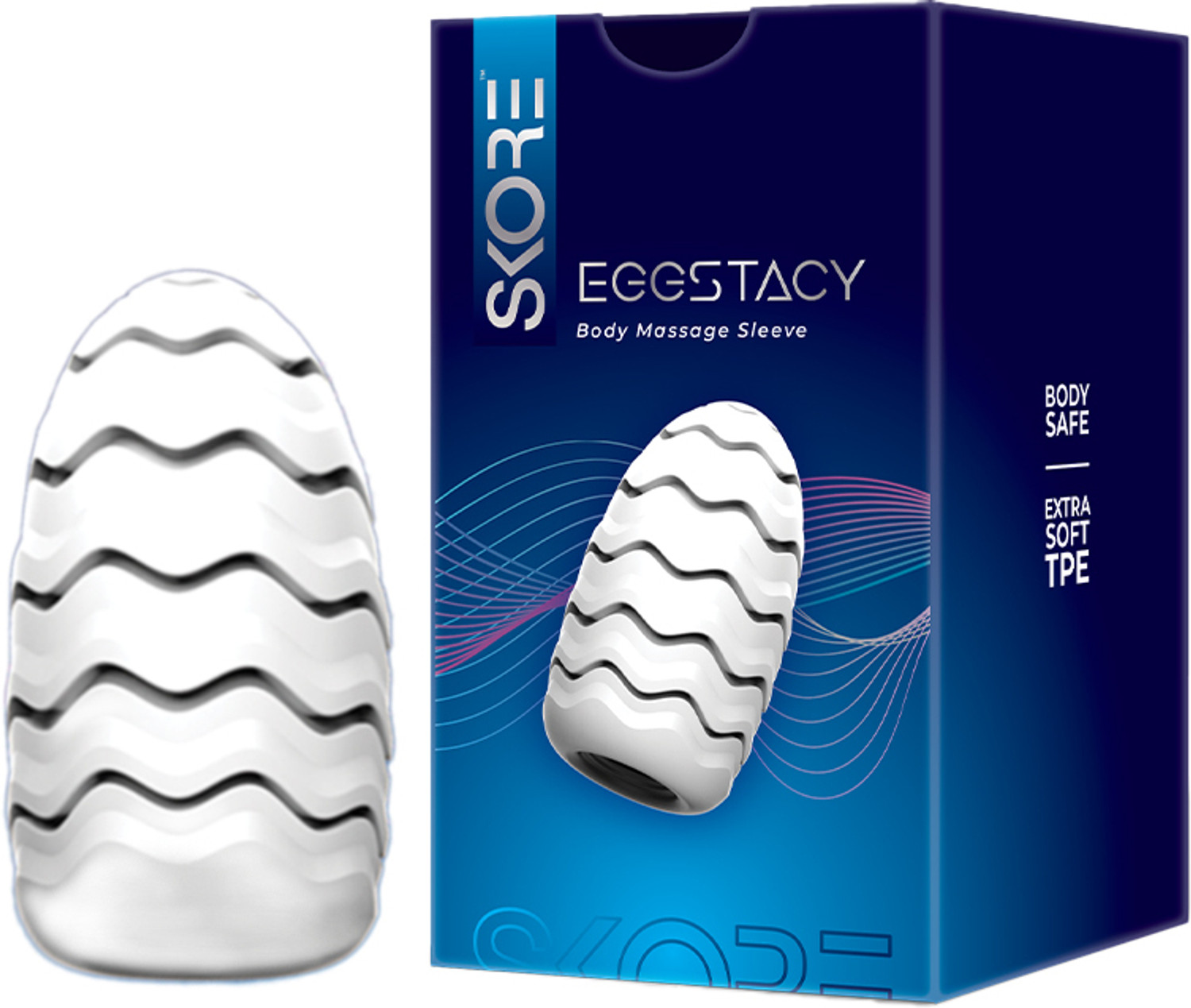 Image of SKORE Eggstacy Personal Massager Sleeve For Him | Soft & Strechy | Waterproof Massager