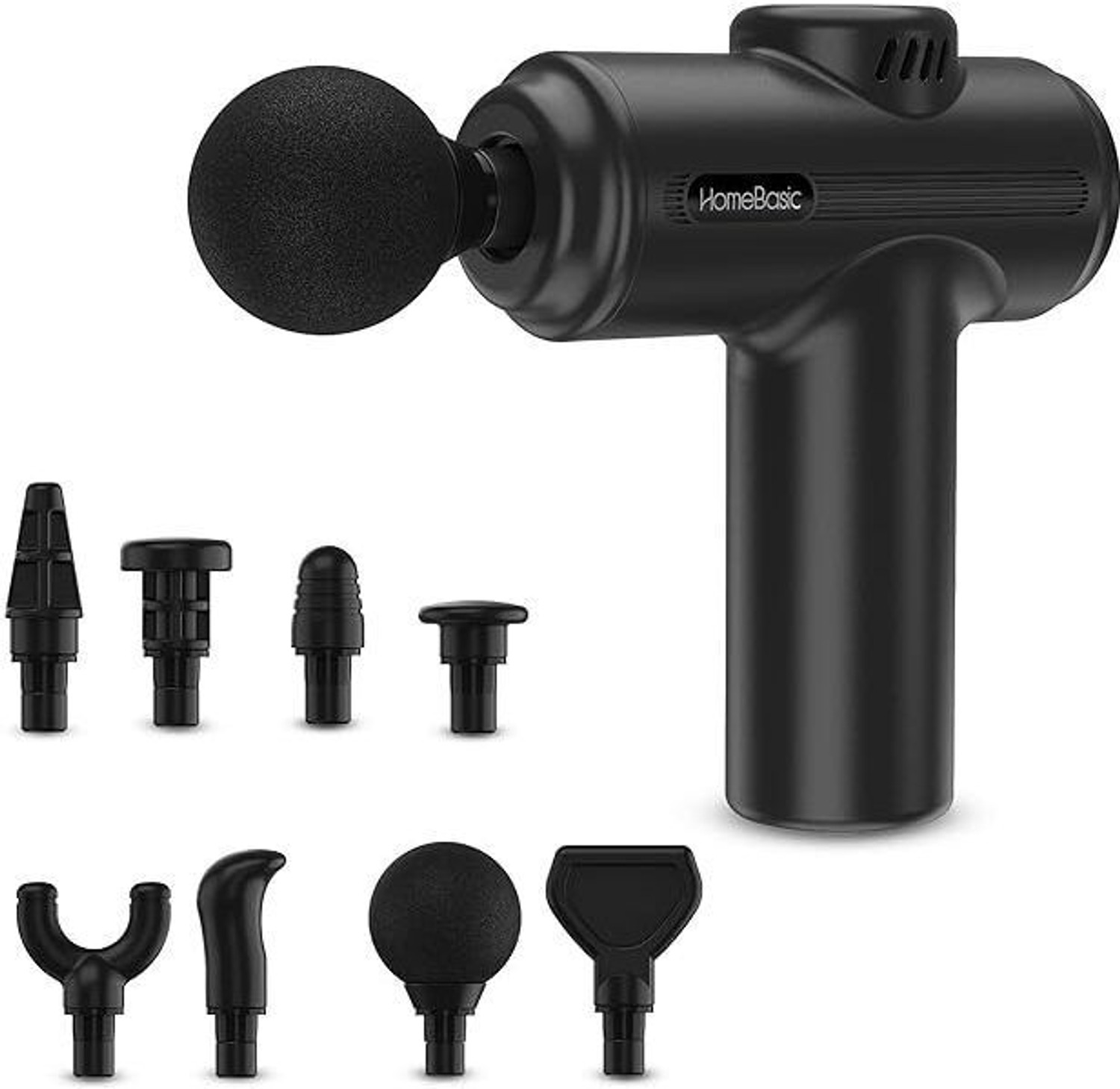 Image of HOMEBASIC HB-M3 Deep Tissue Massage Gun for Pain Relief| Cordless, 8 Heads, 6-Speeds, 3200 RPM Massager