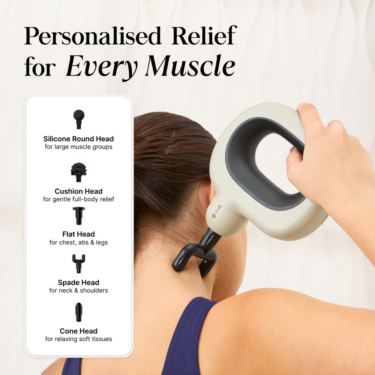 Image of Cult Halo gun Pain Relief, Deep Tissue Full Body Gun Massager