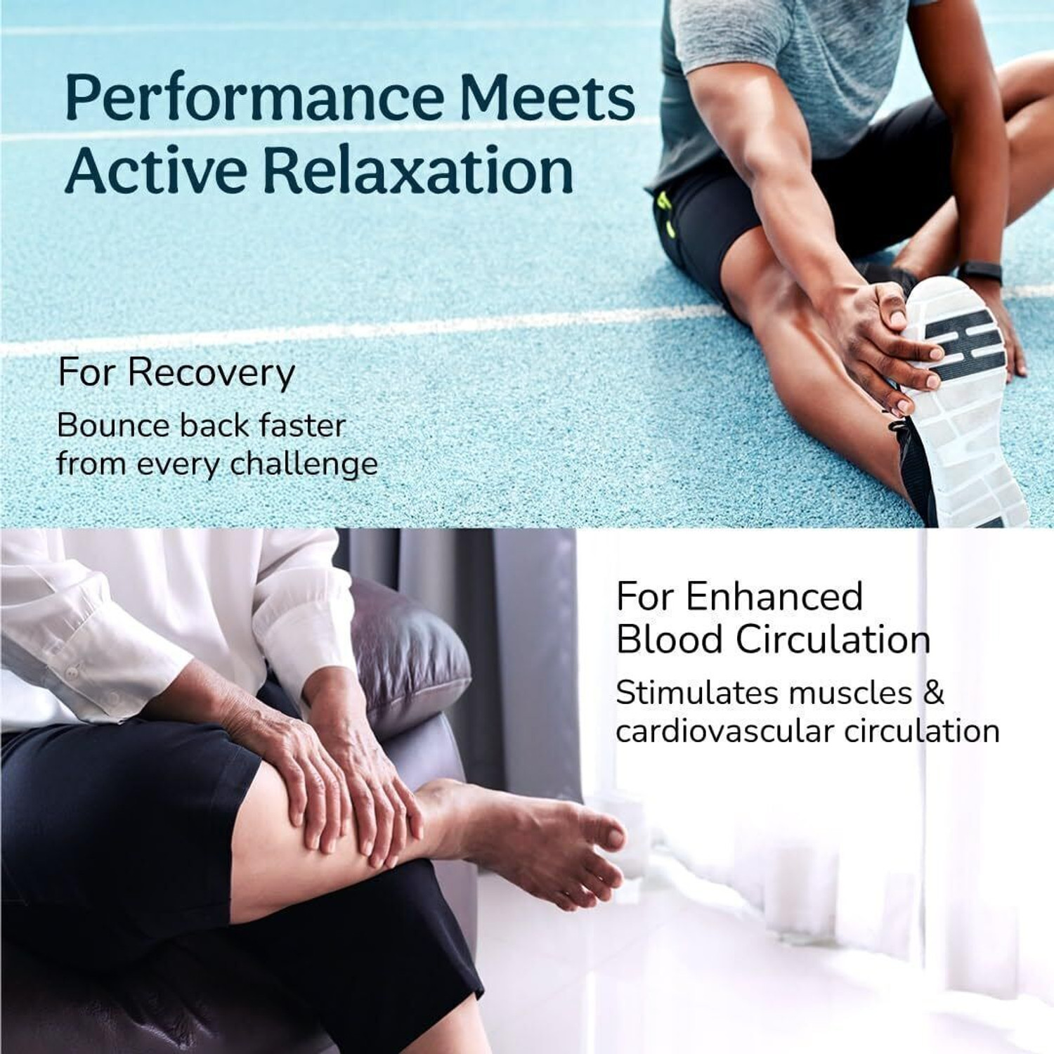 Image of caresmith Revive Leg Compression Massager with 4 Targeted Zones & Modes | Foot Massager Machine for Pain Relief Massager