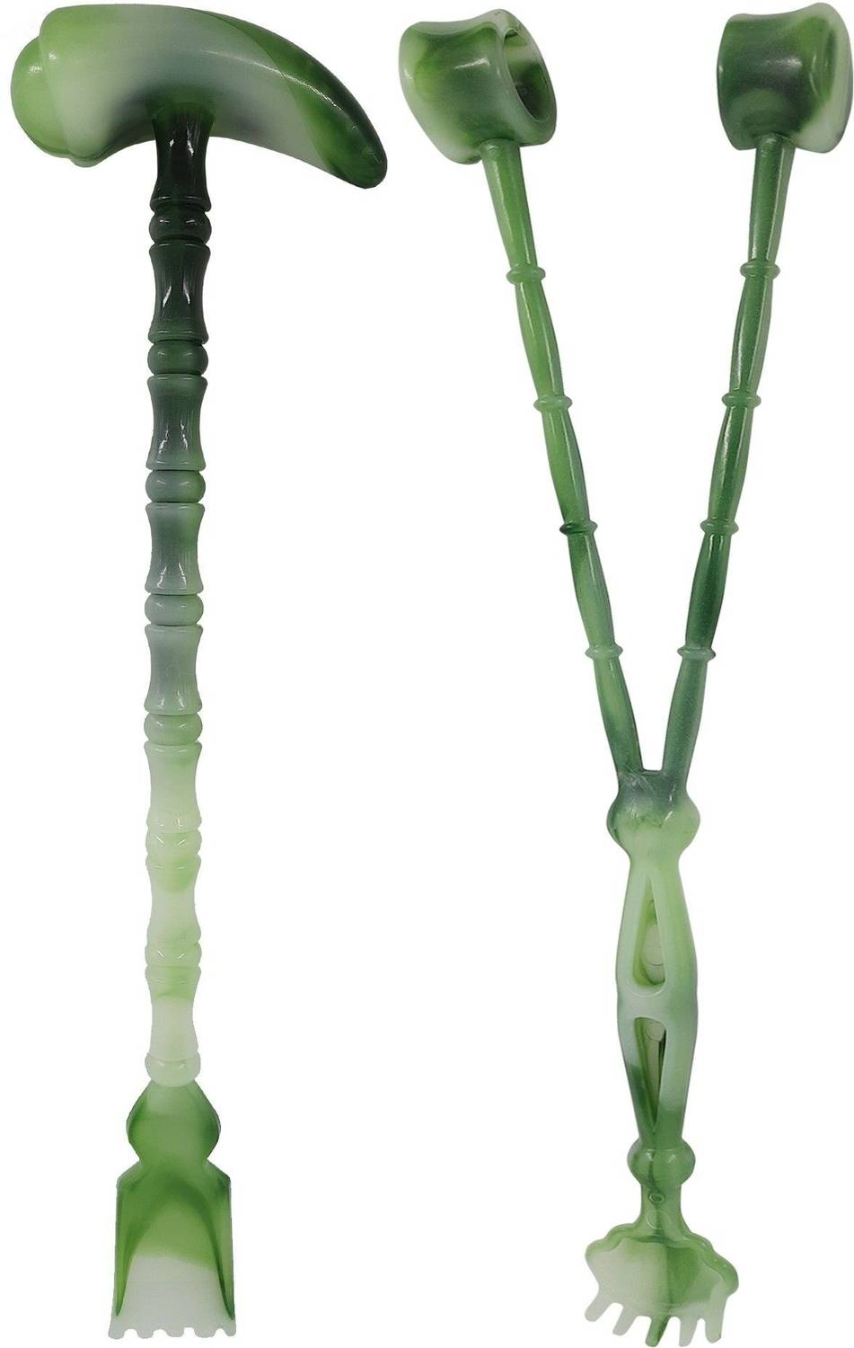 BROLAVIYA 2 in 1 2 Pack Fish and Fortune Horn Shape Manually Massage Stick Knock Massager