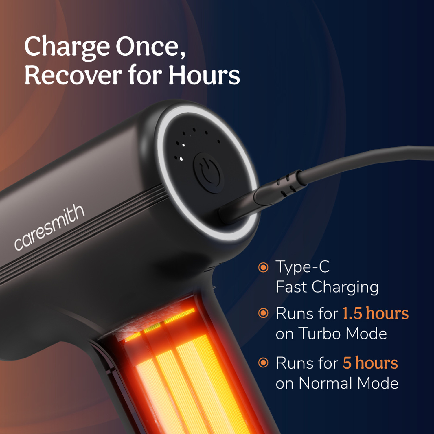 Image of caresmith FCS0104-New Charge Go Massage Gun Full Body Massager for Pain Relief Massager