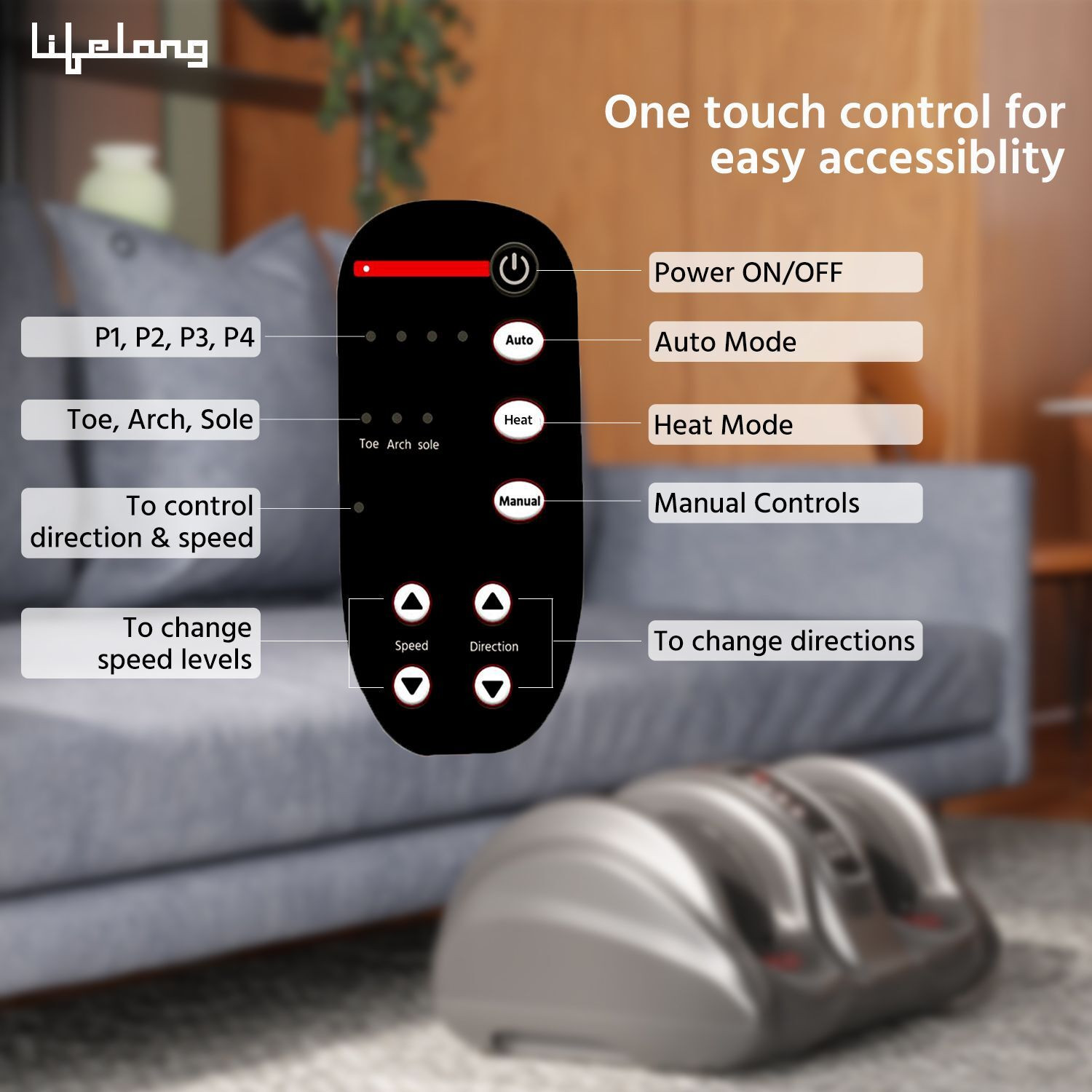 Image of Lifelong LLM1080 Pain Relief, Vibration, Boost Blood Circulation, Kneading Massager (Grey)