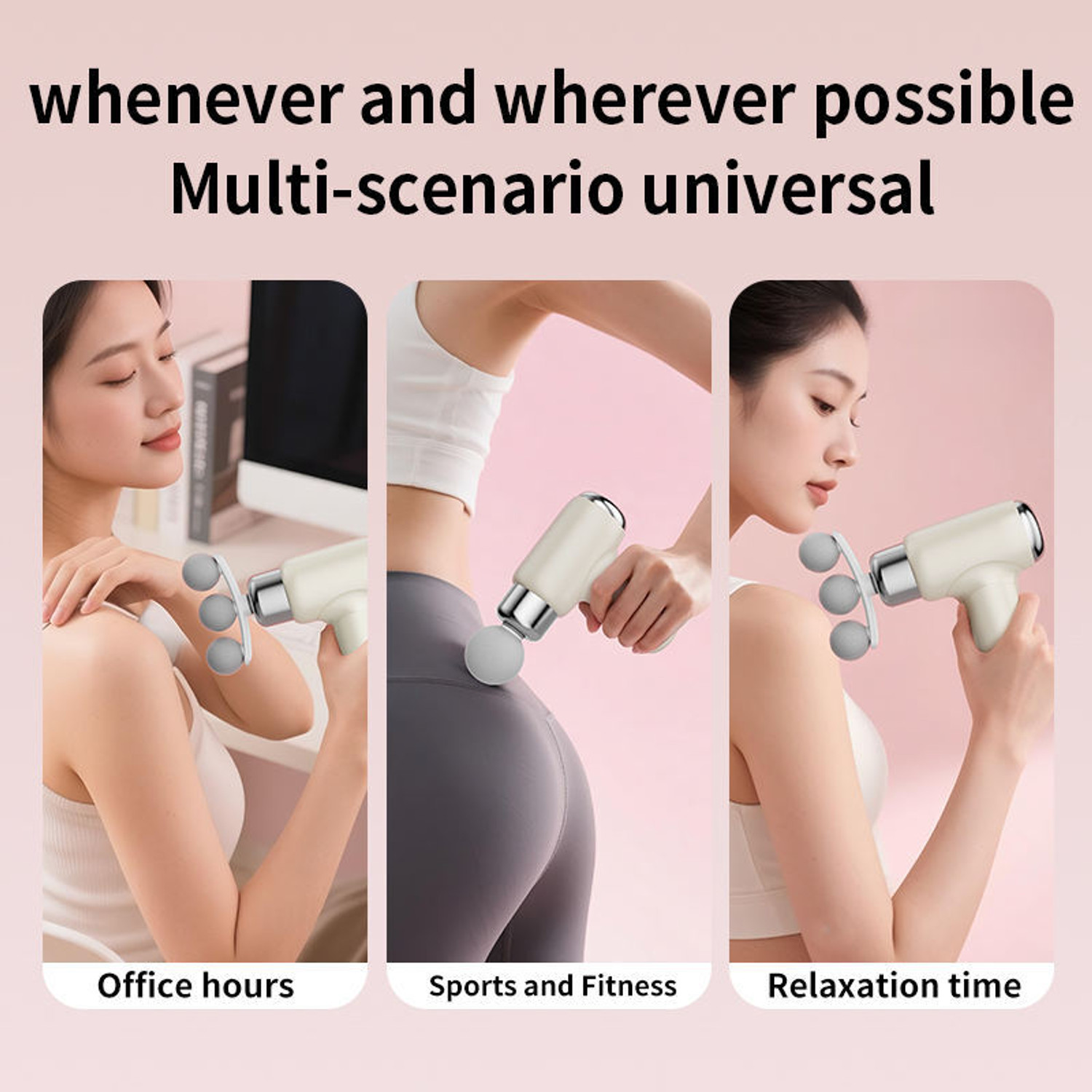 Image of Zovilstore Pro+ Mini Deep Tissue Massage Gun - 3-Head Portable Percussion Massager, 6-Speed Settings Massager