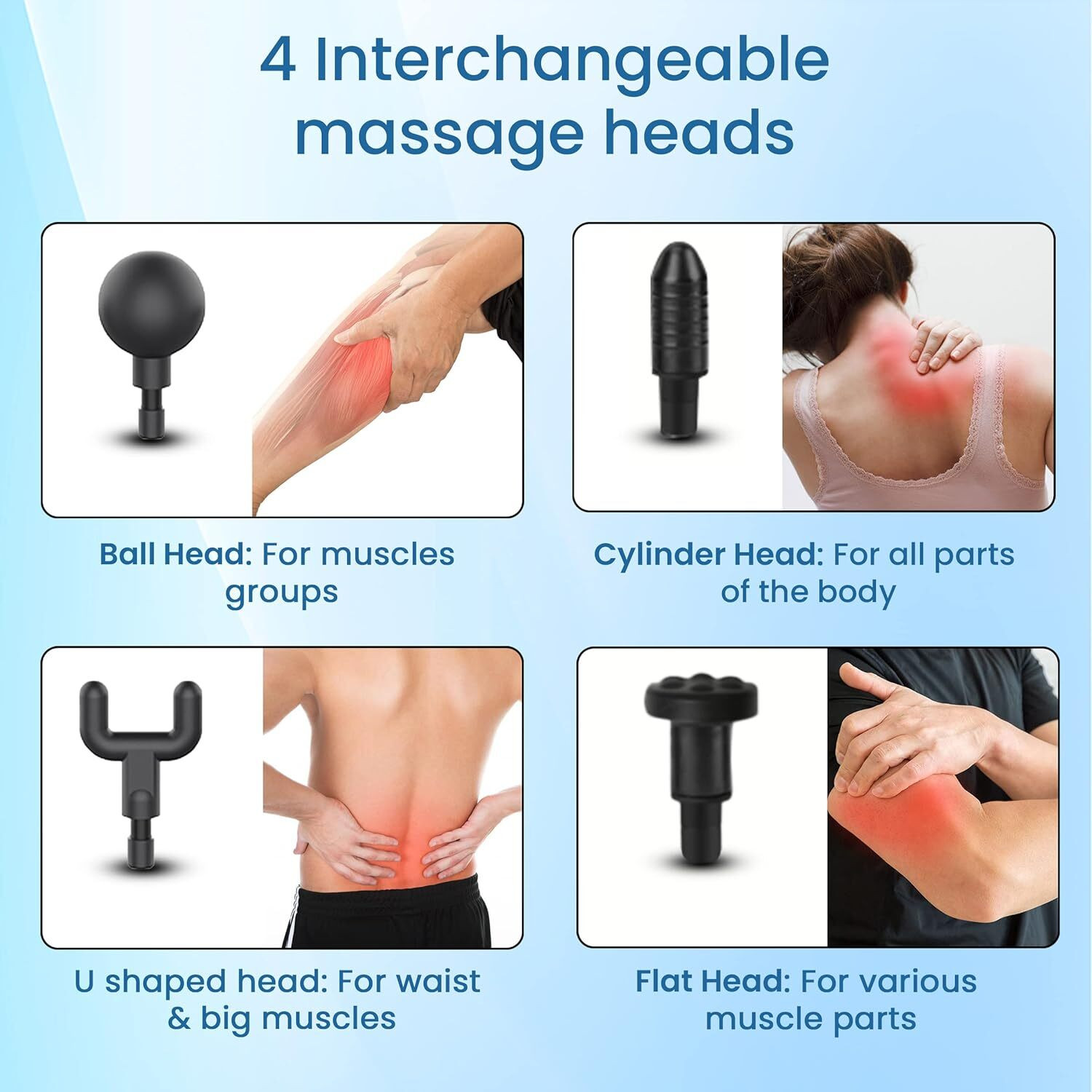 Image of AGARO 33717 Insignia Handheld Percussion Massage Gun, 2500mAh, Portable, Brush Motor Massager