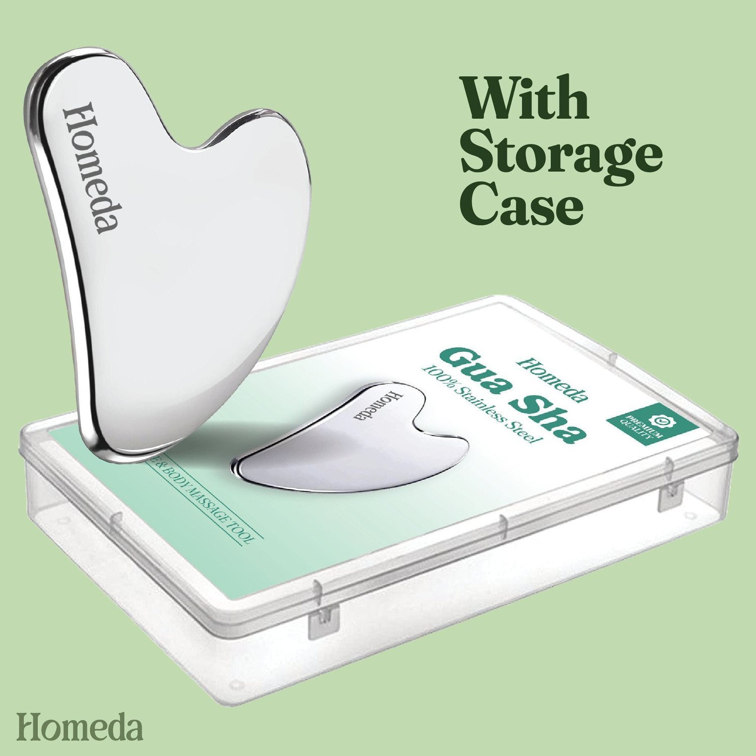 Image of Homeda Gua Sha Face Massager, Guasha Steel for Face Massage Tool, Gua Sha Stone, Gu Sha Skin Stainless Steel - Body Skin Massage machine tools, Acupunture Facial Massager