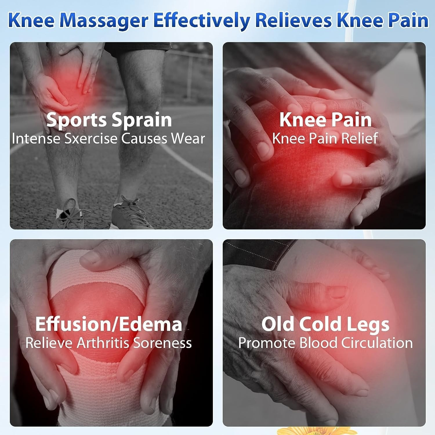 Image of MEDGEARS Knee Massager with Heat and Kneading for Pain Relief DR PT Knee Massager Massager