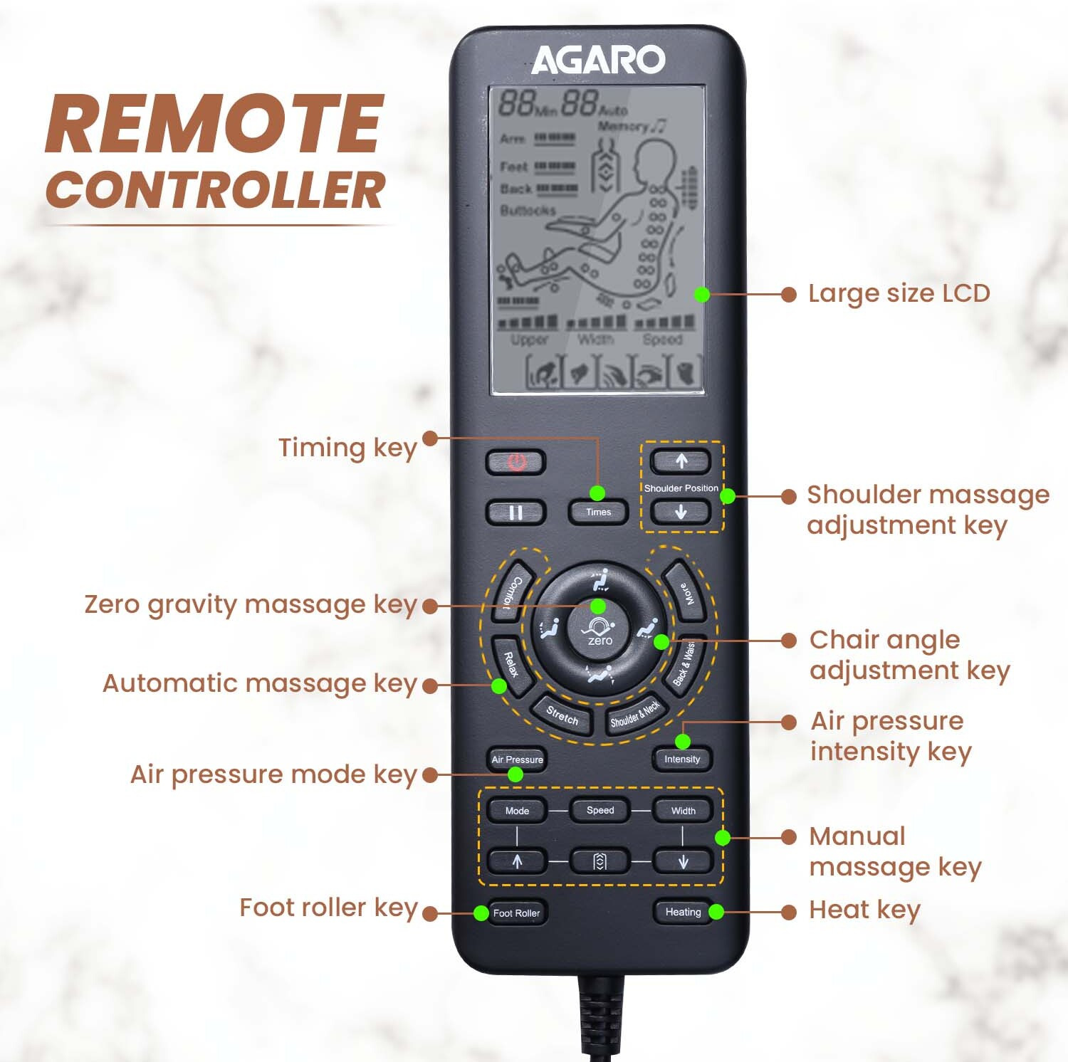 Image of AGARO 33865 Massage Chair 7012 Massager
