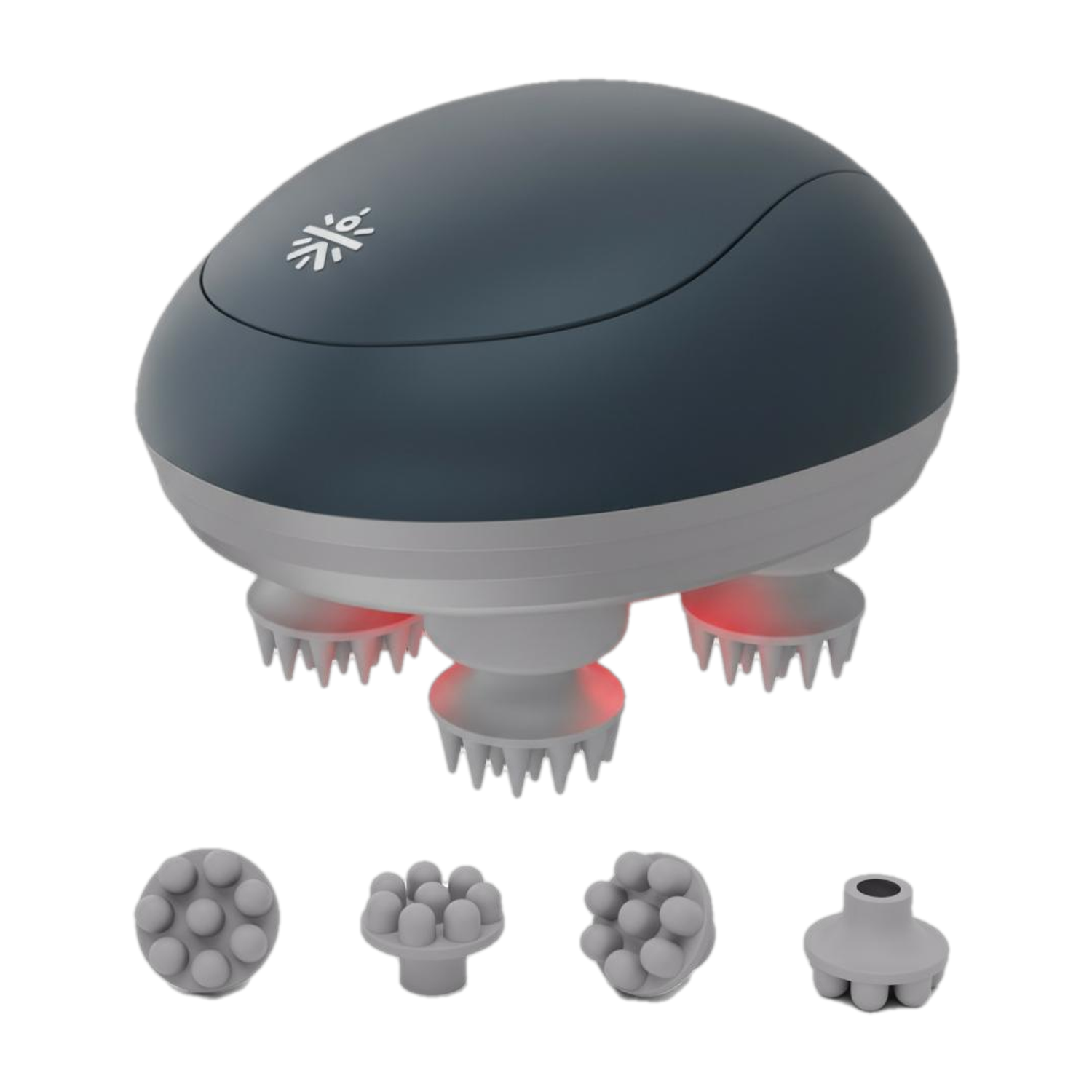 Image of Cult Aura Head Massager with Red Light & 4 Silicone Attachments for Relaxation!! Massager