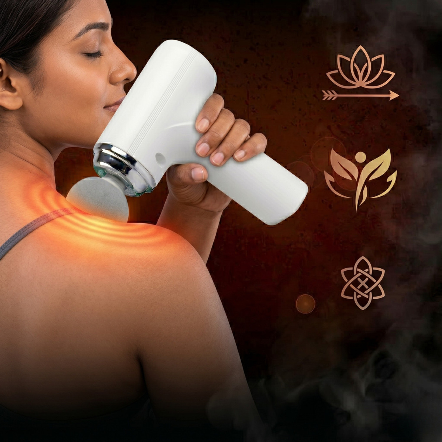 Image of ASW AS-203 Type C rechargeable body massage gun with 4 head Massager