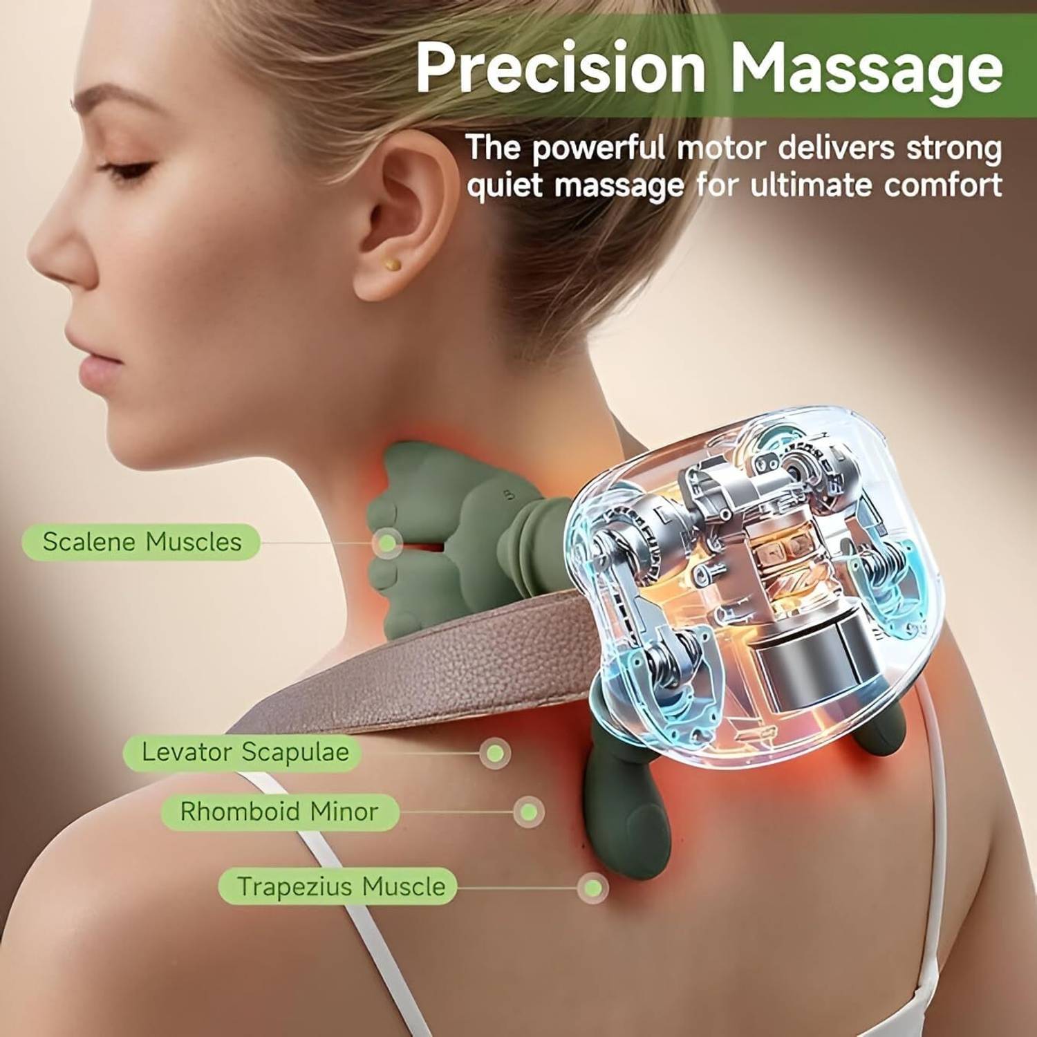 Lacossi Heated Wireless Shiatsu Neck, Back and Leg Massager - Image 3