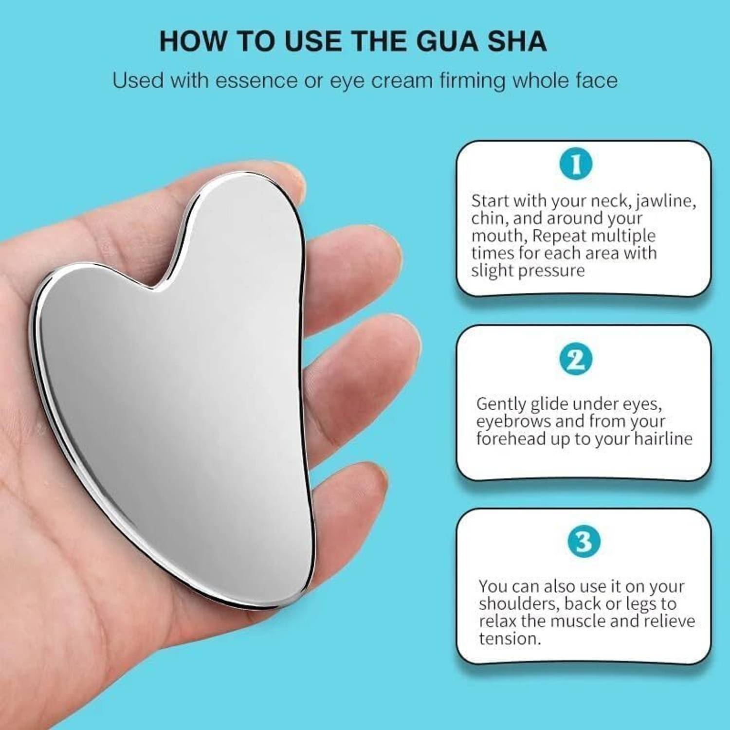 Livronic Stainless Steel Gua Sha Facial Tool - Image 5