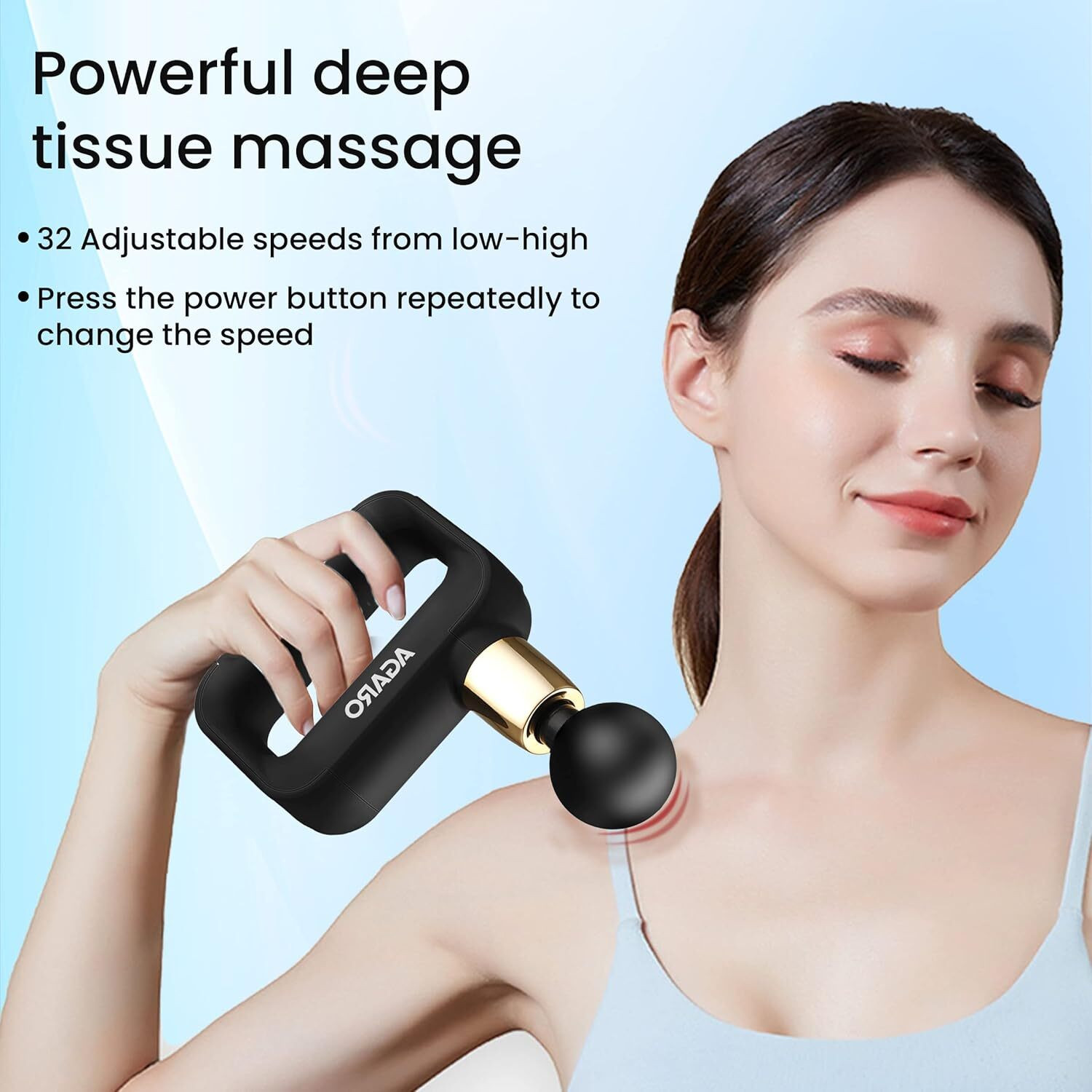 Image of AGARO 33717 Insignia Handheld Percussion Massage Gun, 2500mAh, Portable, Brush Motor Massager
